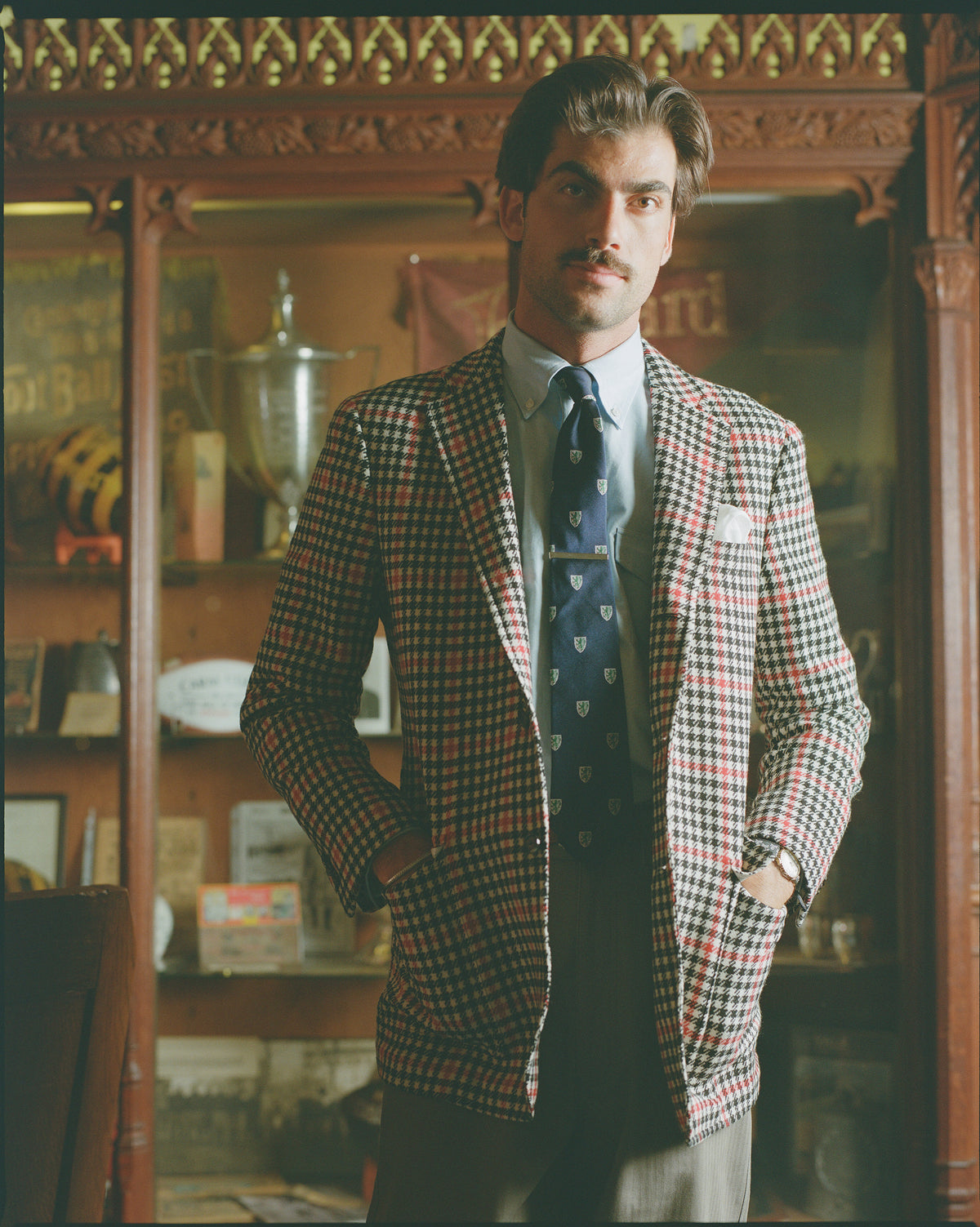 Made-in-USA Black & White Gun Club Check Tweed Sport Coat