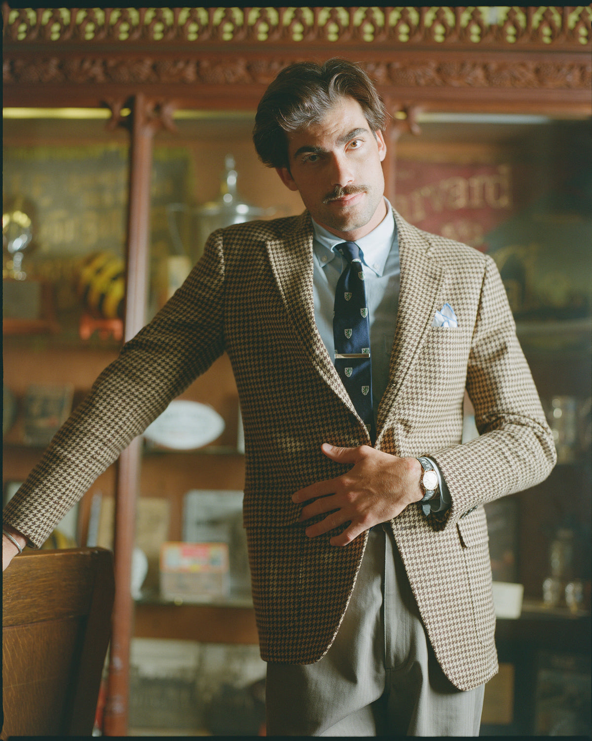 Made-in-USA Brown & Tan Houndstooth Sport Coat
