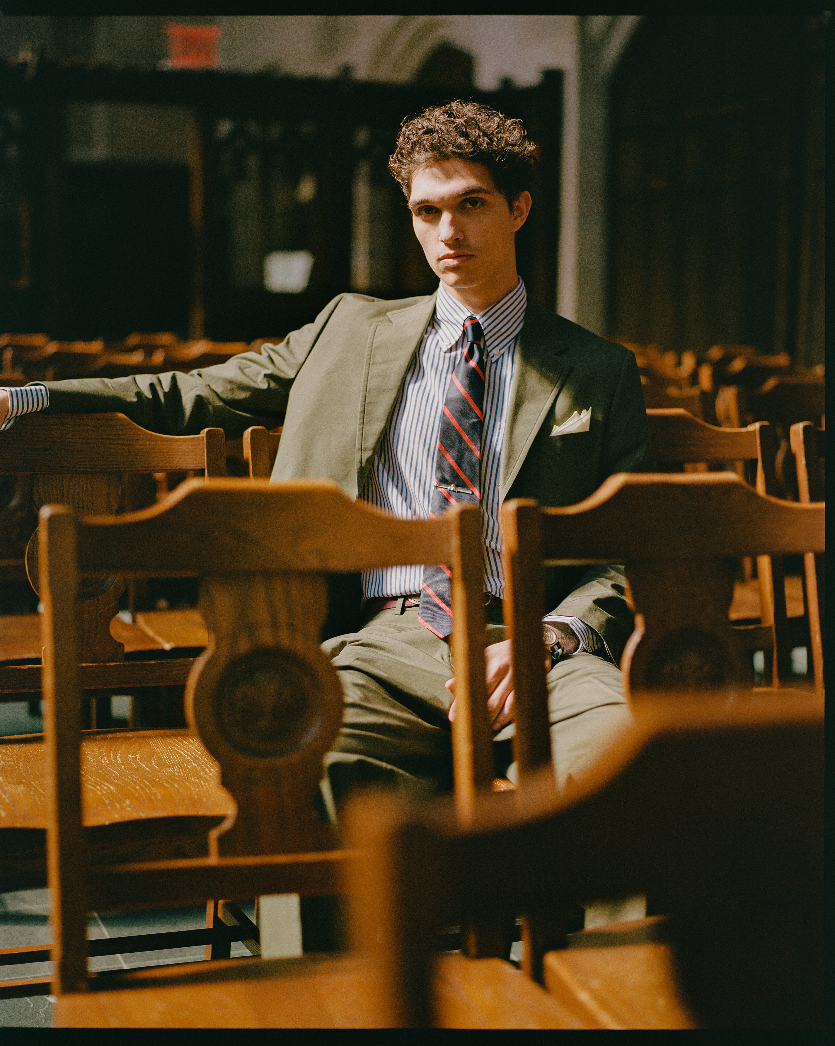 Made-in-Canada Solid Olive Cotton Poplin Suit