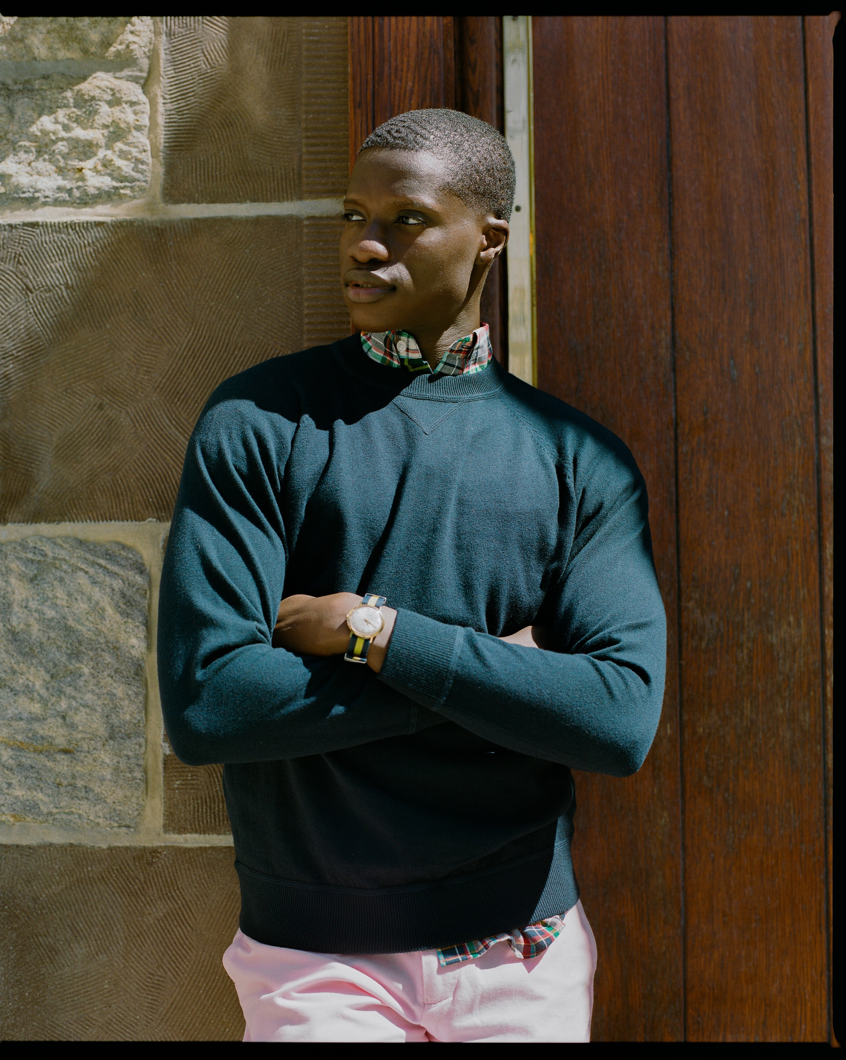 COTTON WOOL CREWNECK SWEATSHIRT - NAVY | J. PRESS