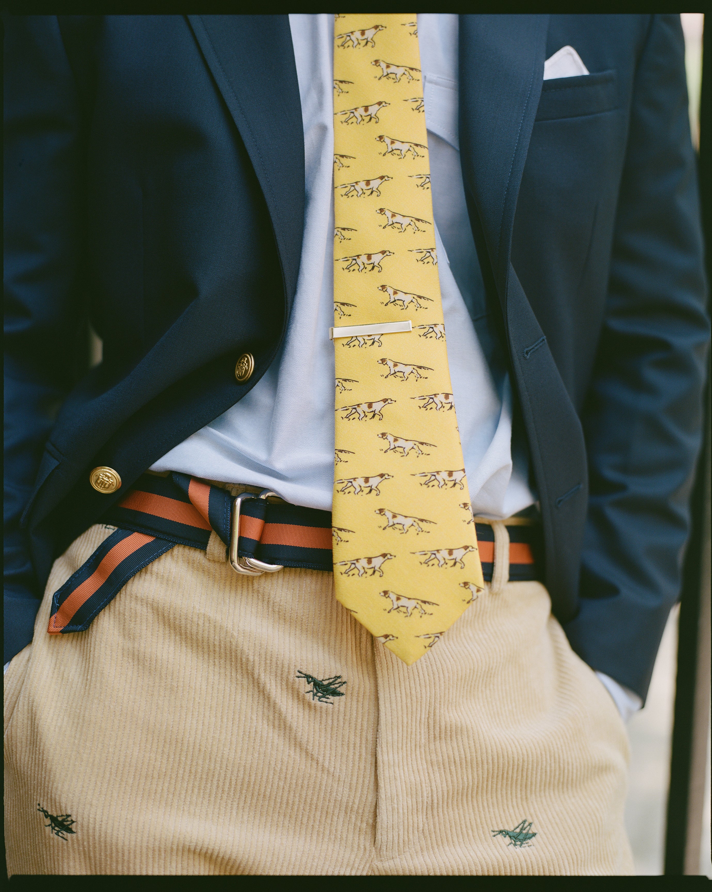 Navy Two Button Darted Tropical Wool Blazer | J.PRESS