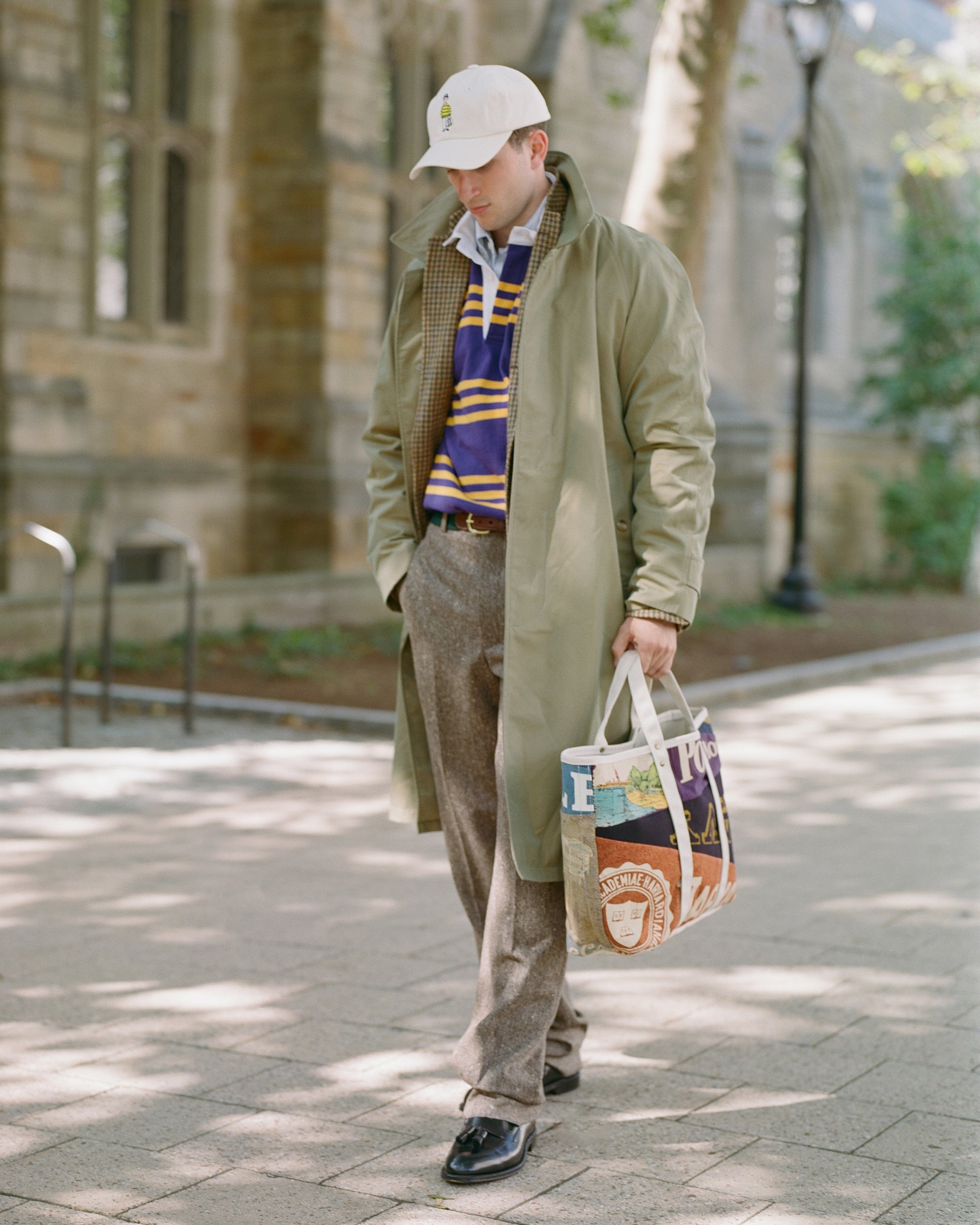 Made-in-USA Purple Triple Stripe J. Press Seal Cotton Rugby