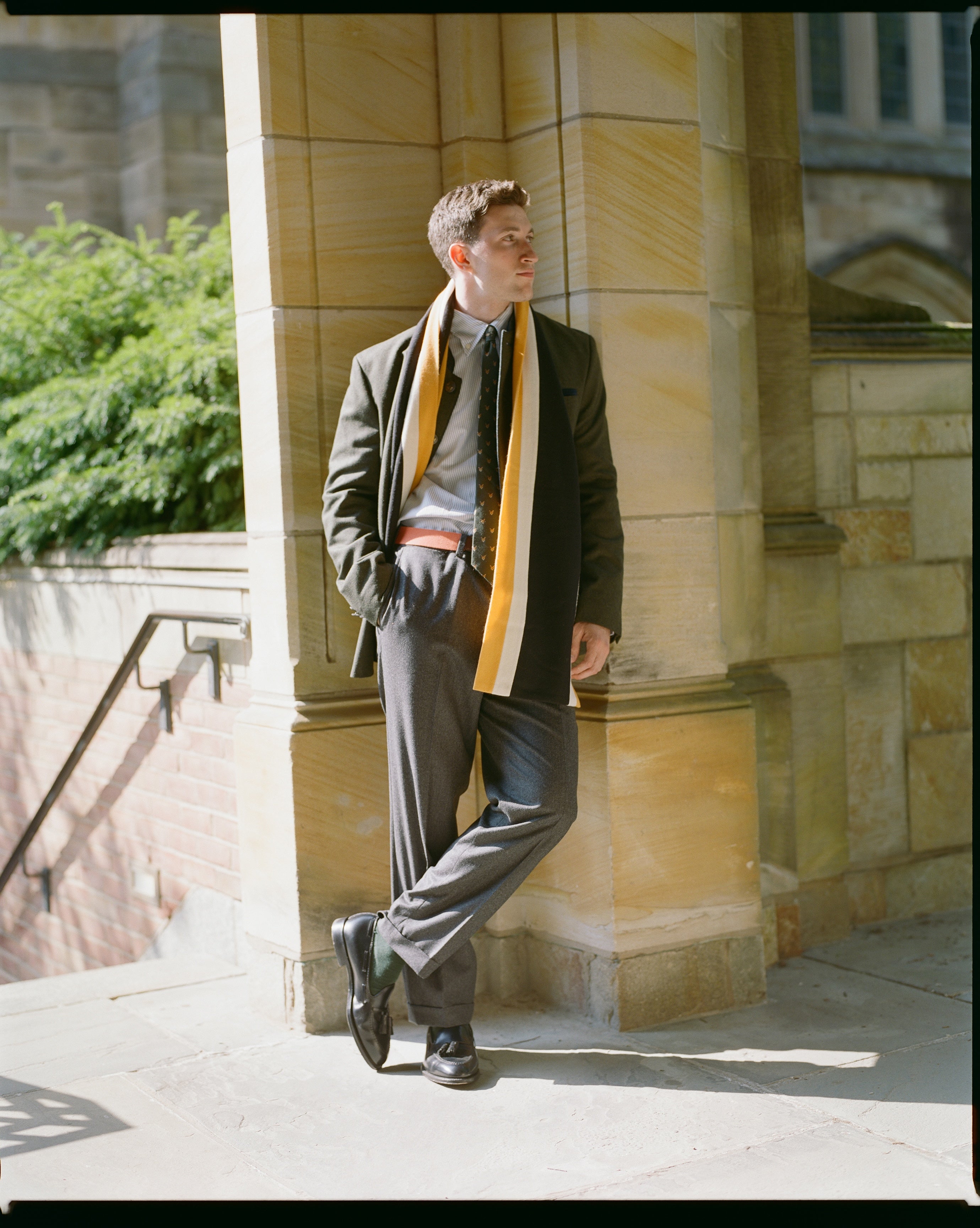 AEAE エーイーエーイー STRIPE TASSEL MUFFLER Ezra Stiles College Muffler | Men's Dress Clothes & Accessories