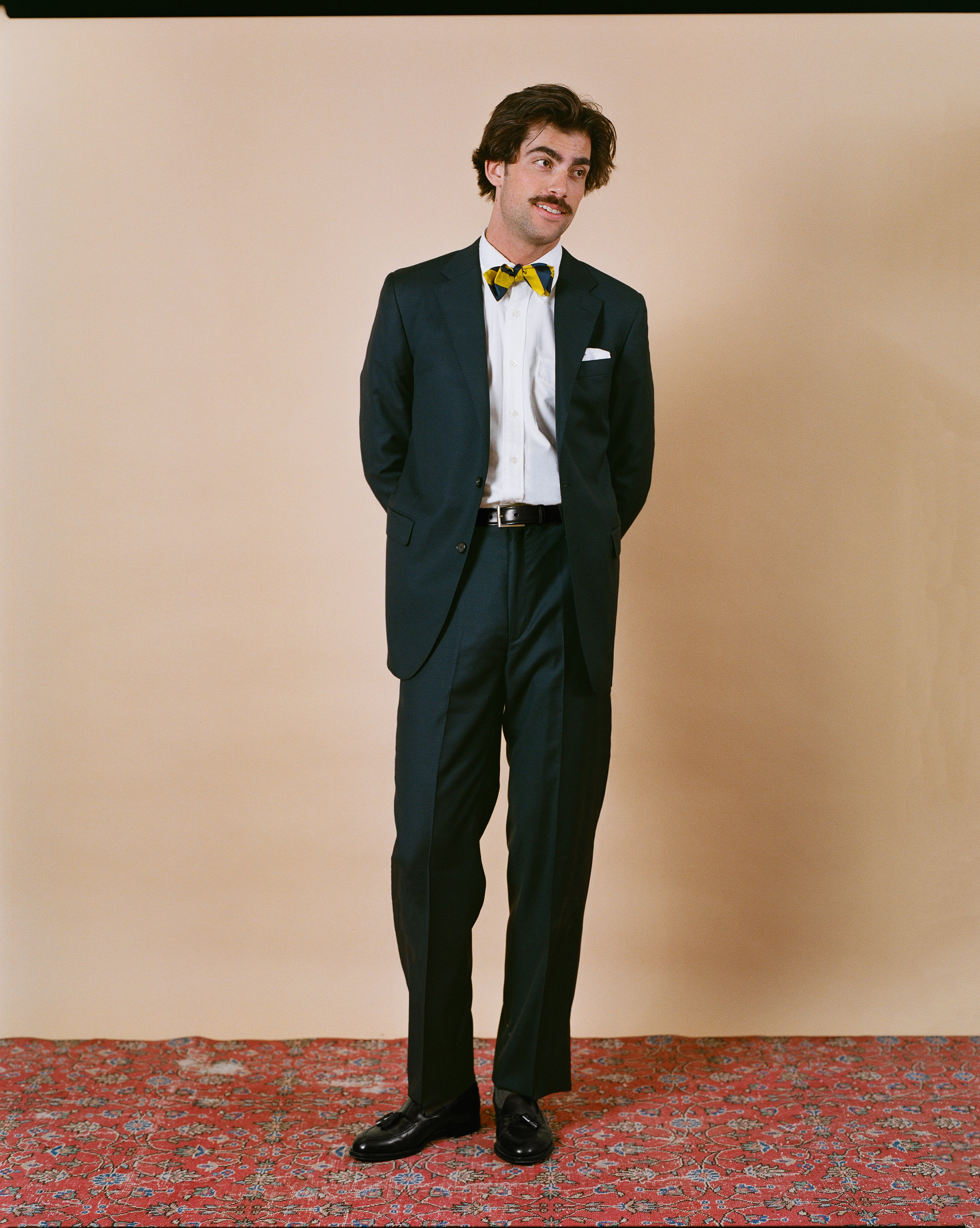 Made-in-USA Navy Two-Button Darted Kennedy Model Suit