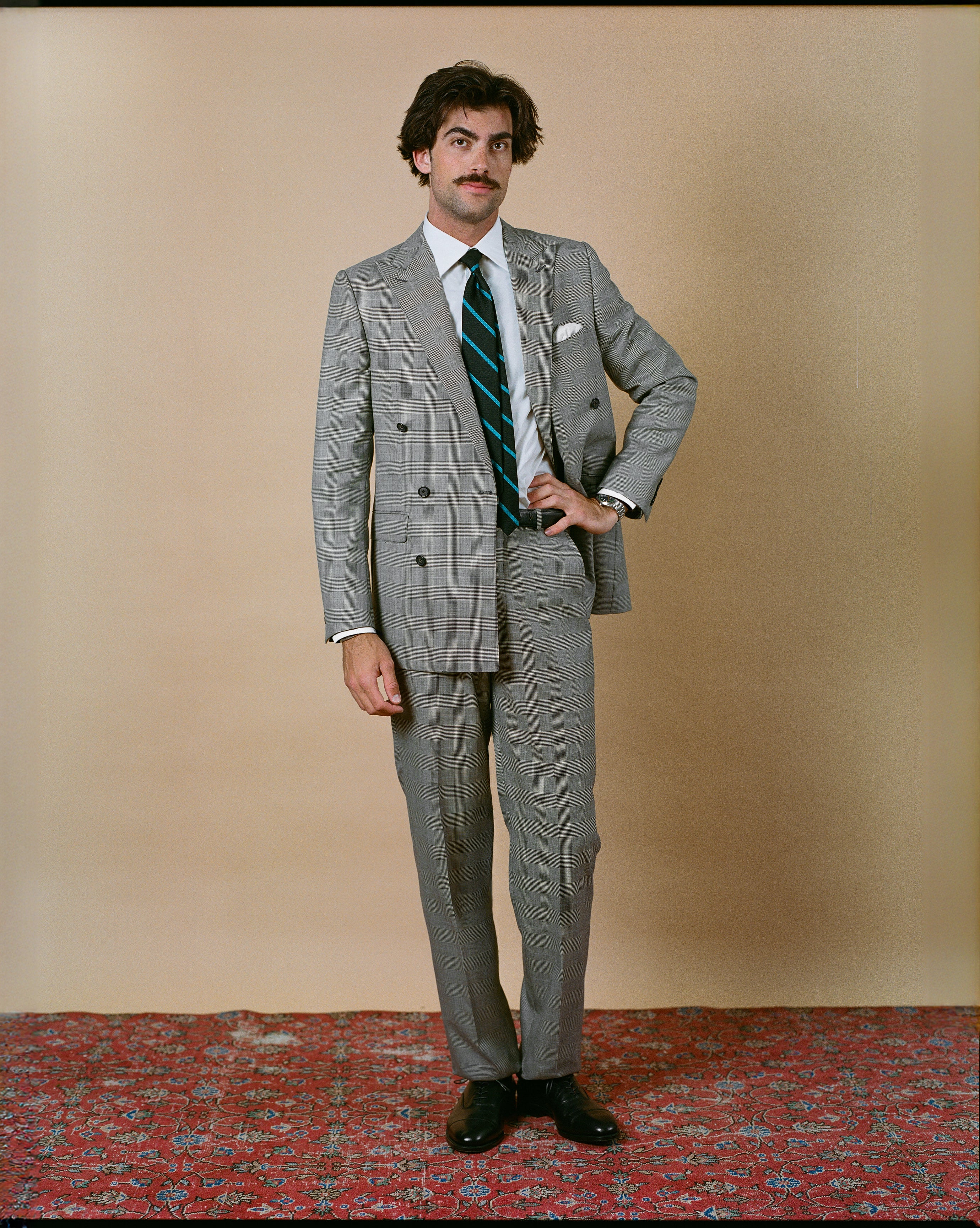 Made-in-USA Prince of Wales Check Double-Breasted Mayfair Model Suit - Custom Make