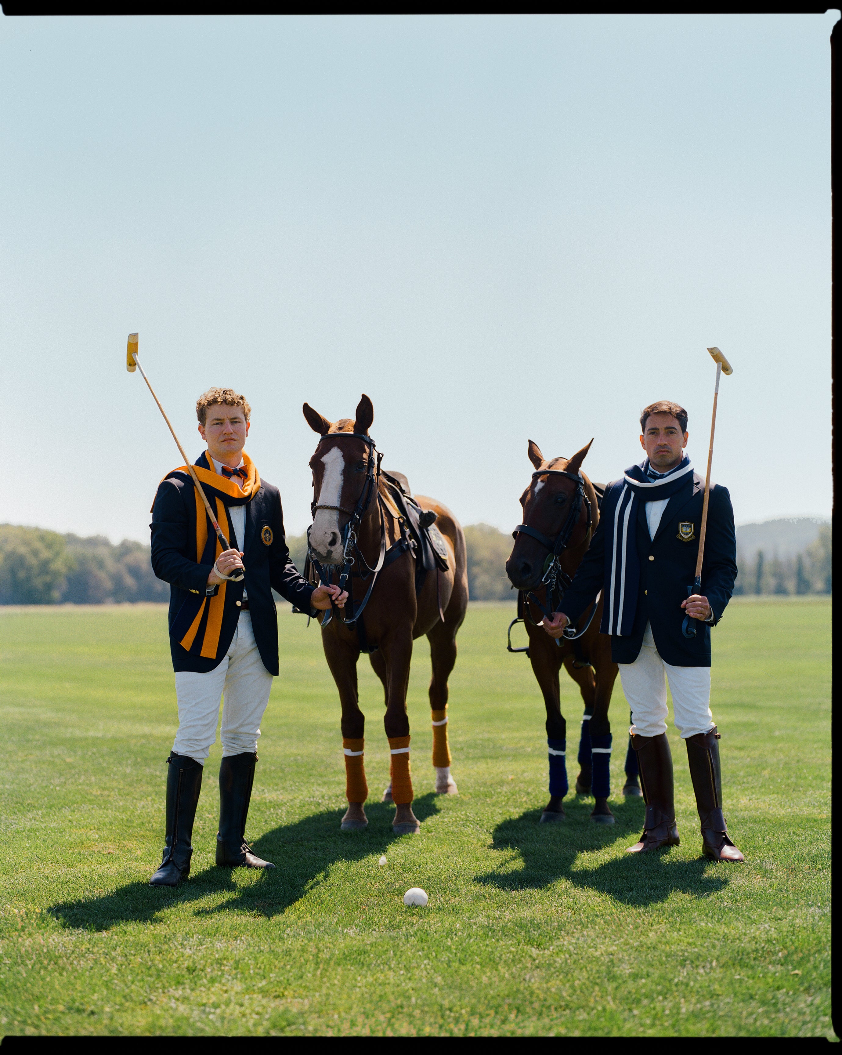 Made-in-England Navy & Orange Wool Schoolboy Muffler