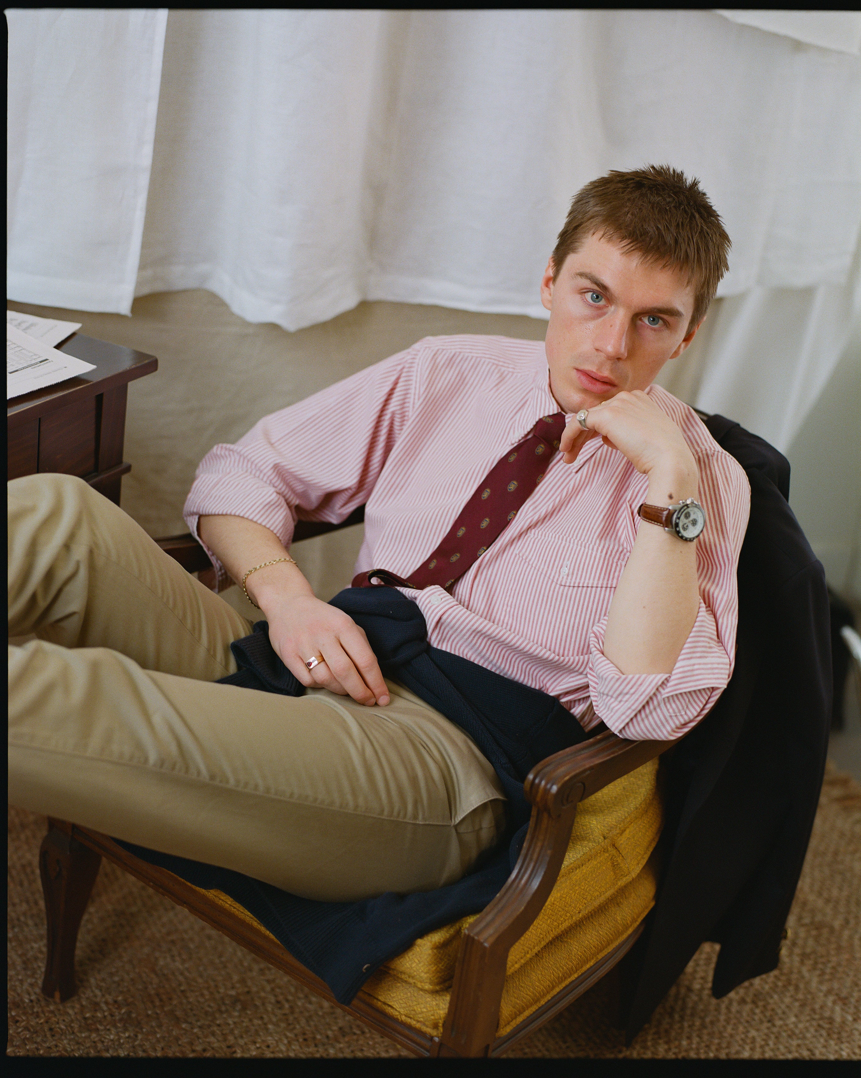 Red Zephyr Oxford Striped Shirt - Trim Fit