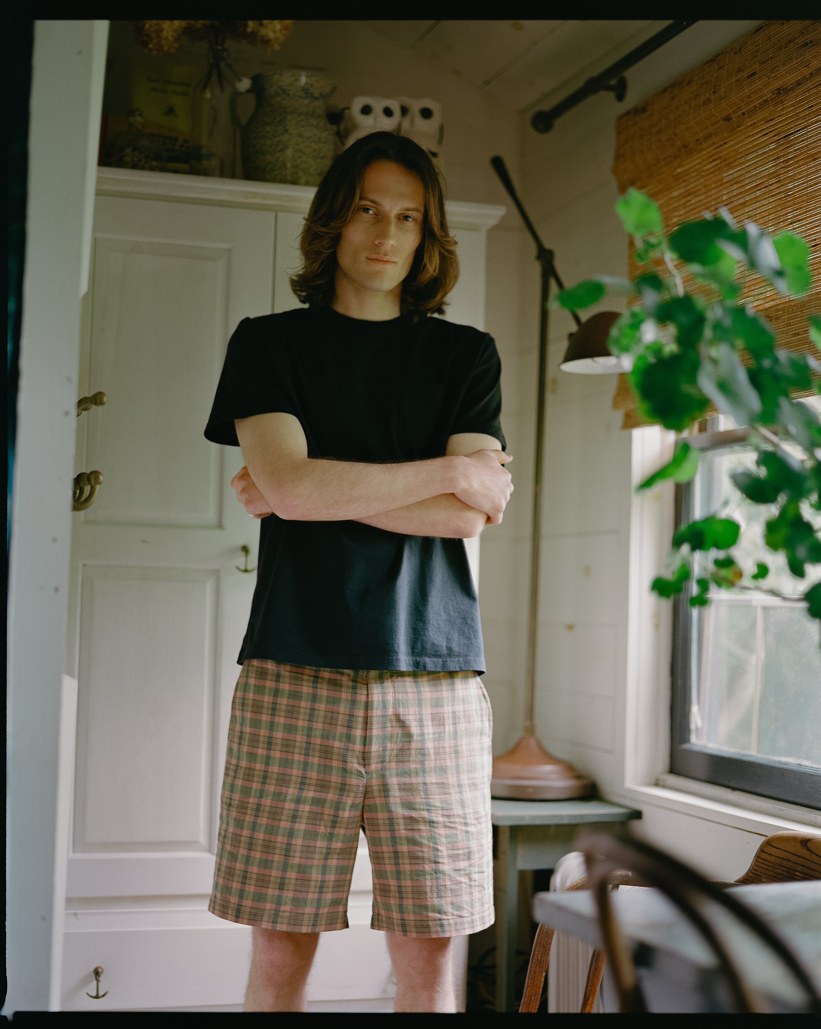 Made-in-USA Olive Madras Shorts