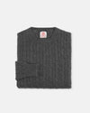 Made-in-Scotland Grey Cashmere Cableknit Sweater