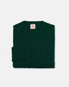 Made-in-Scotland Dark Green Cashmere Cableknit Sweater
