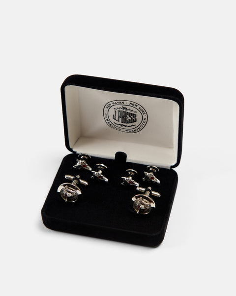 Fox Head Cufflink and Stud Set