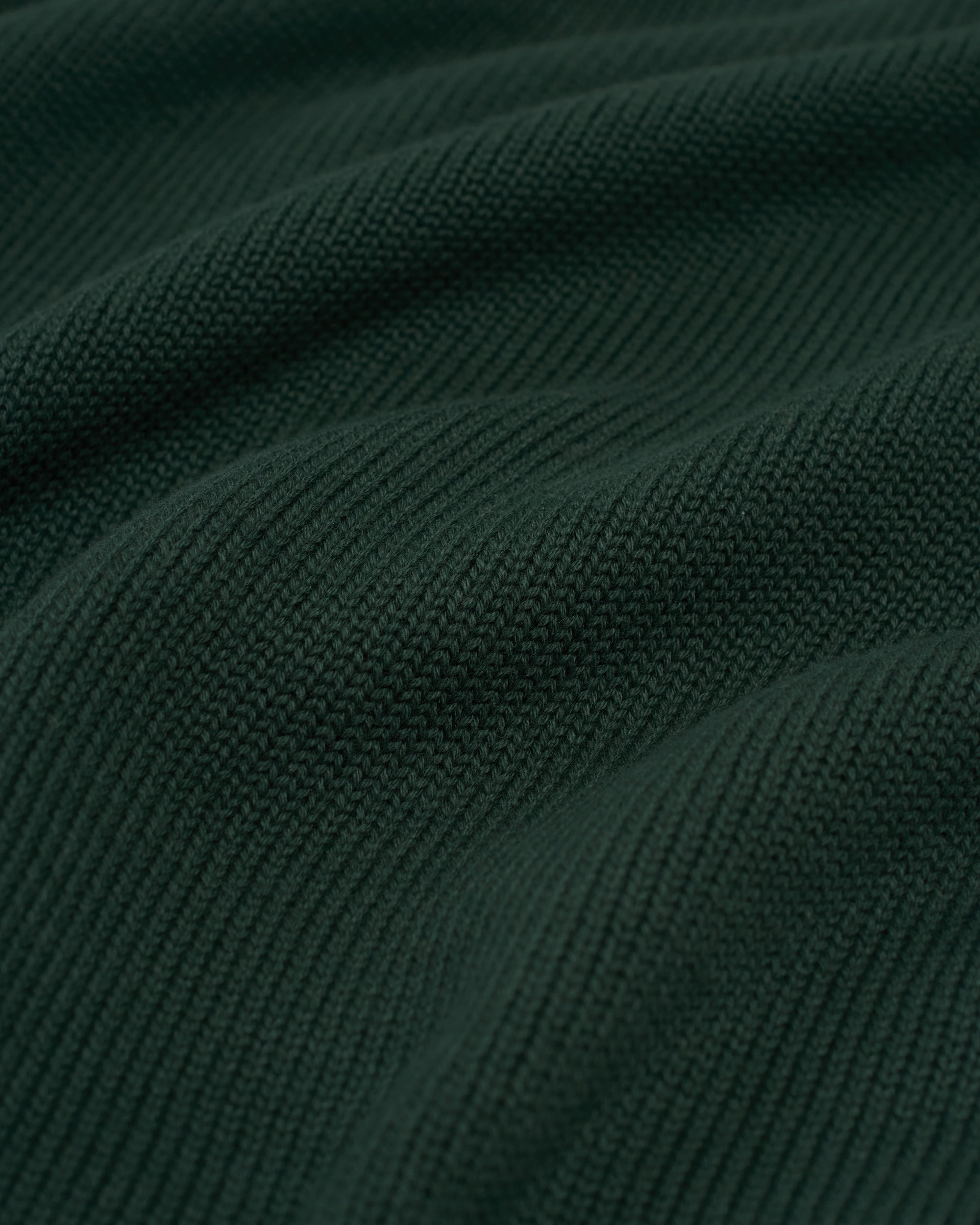 Green Fine Knit Cotton Crewneck Sweater