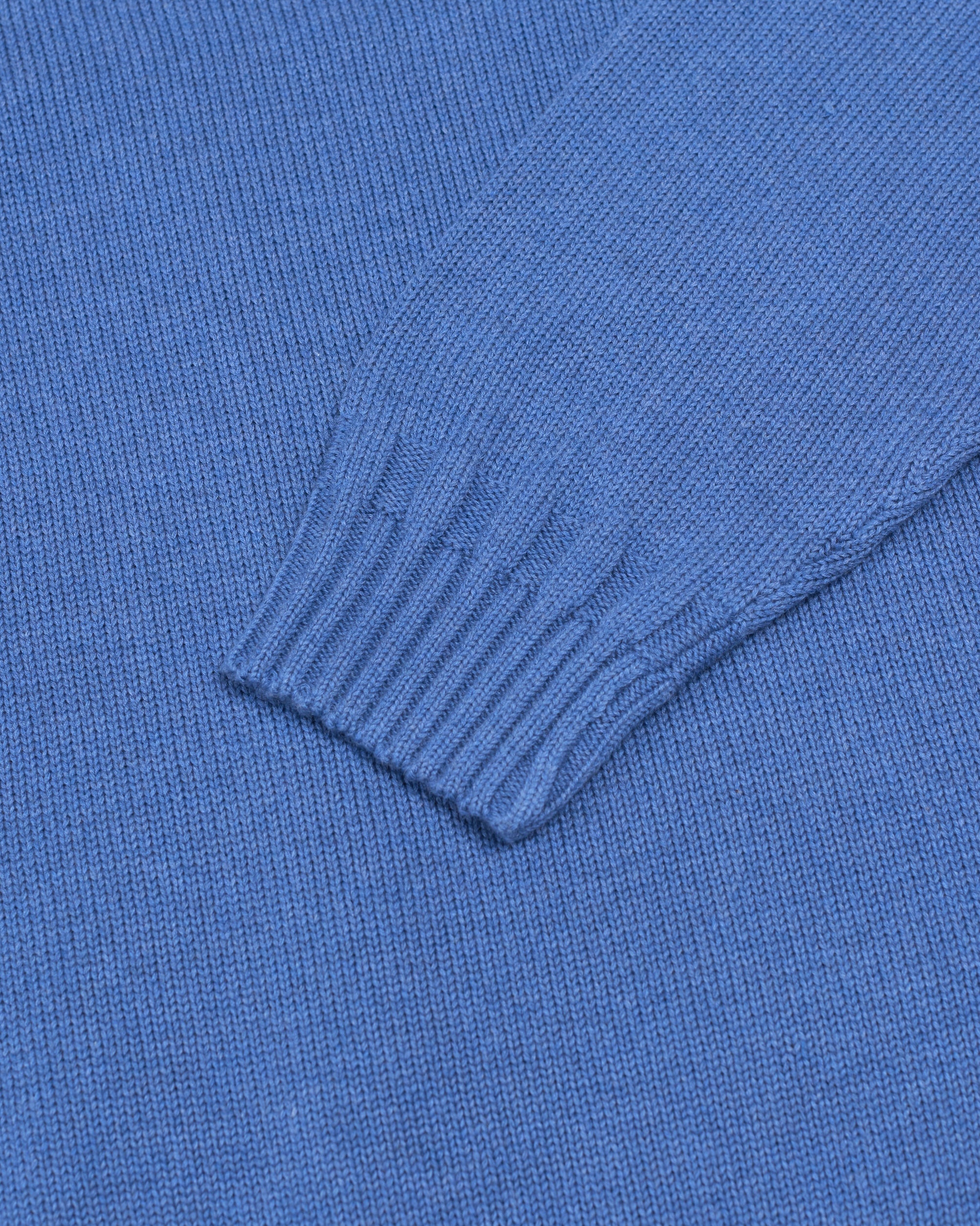 Indigo Fine Knit Cotton Crewneck Sweater