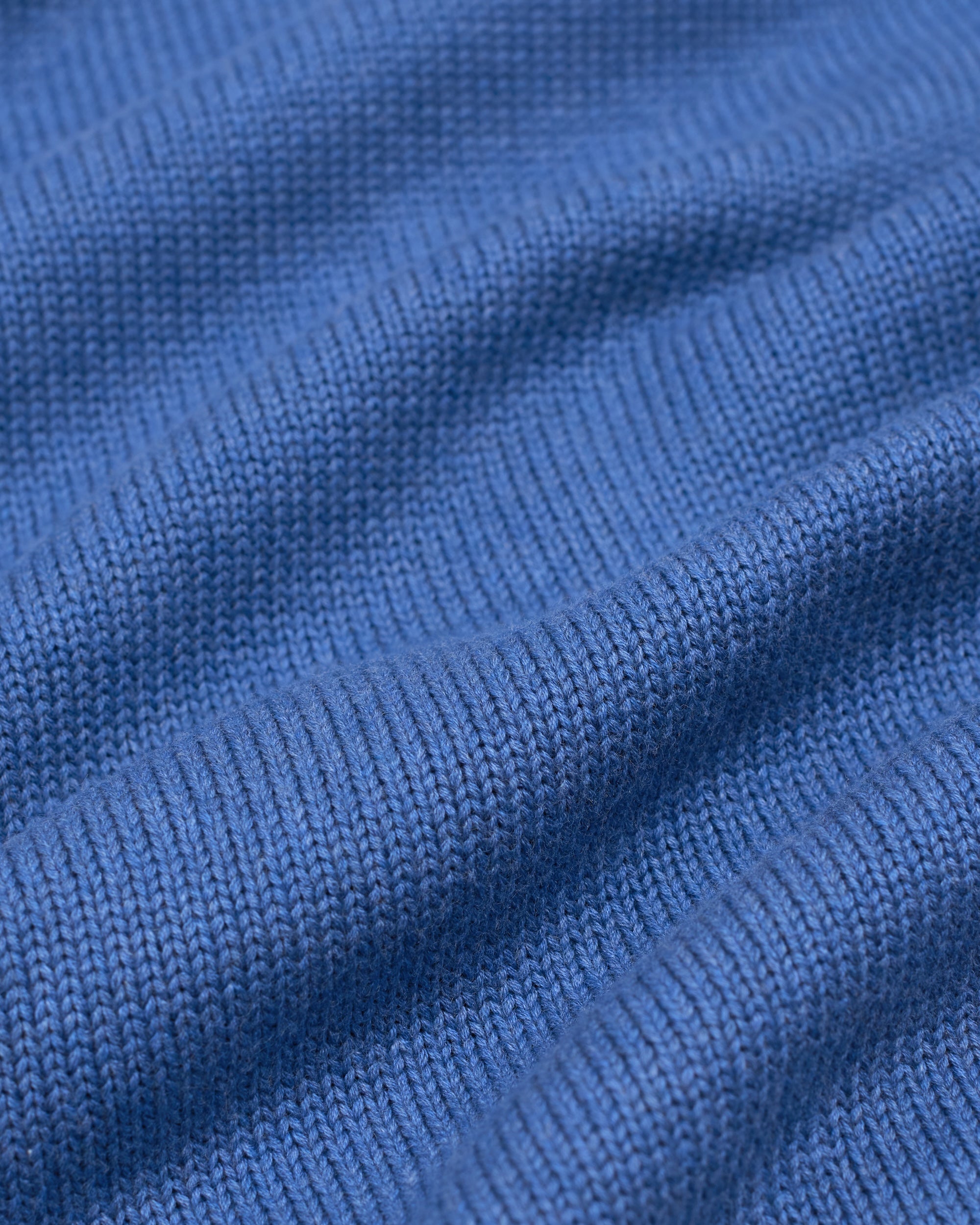 Indigo Fine Knit Cotton Crewneck Sweater