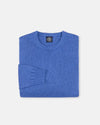 Indigo Fine Knit Cotton Crewneck Sweater