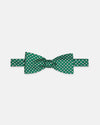Made-in-UK Green Printed Foulard Silk Bow Tie