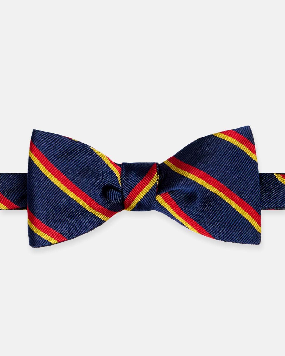 Made-in-UK Navy, Red & Yellow Regimental Silk Repp Bow Tie