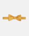 Made-in-UK Gold Printed Foulard Silk Bow Tie