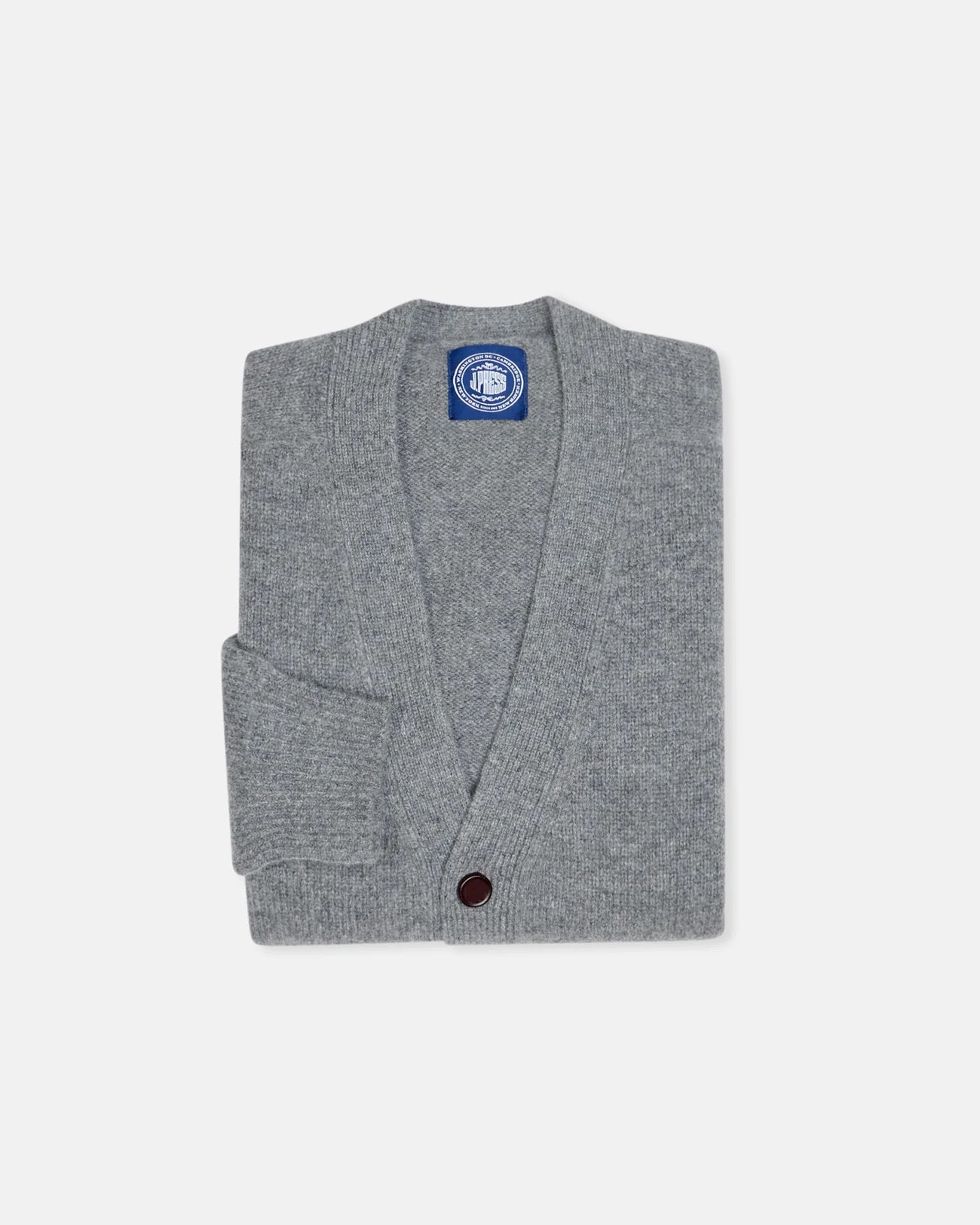 Heather Grey Lambswool Cardigan Sweater