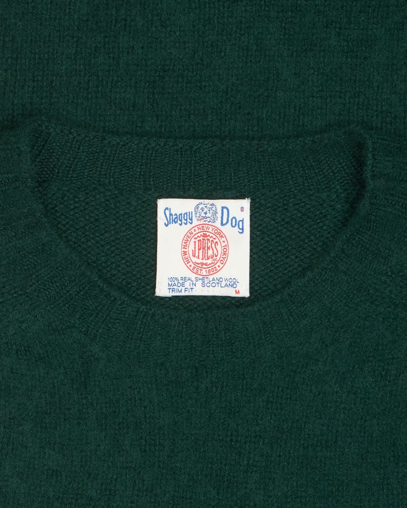 Made-in-Scotland Forest Green Shaggy Dog Icon Sweater - Trim Fit