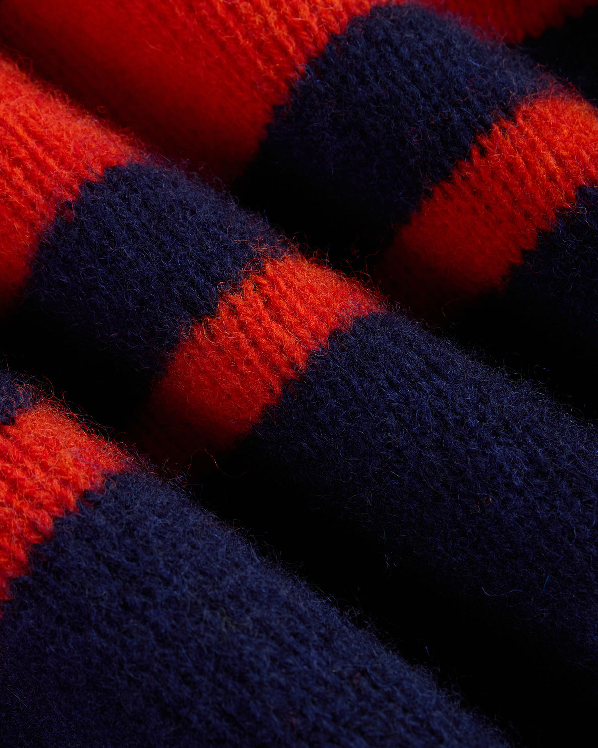 Made-in-Scotland Navy Chest Stripe Shaggy Dog Sweater - Trim Fit