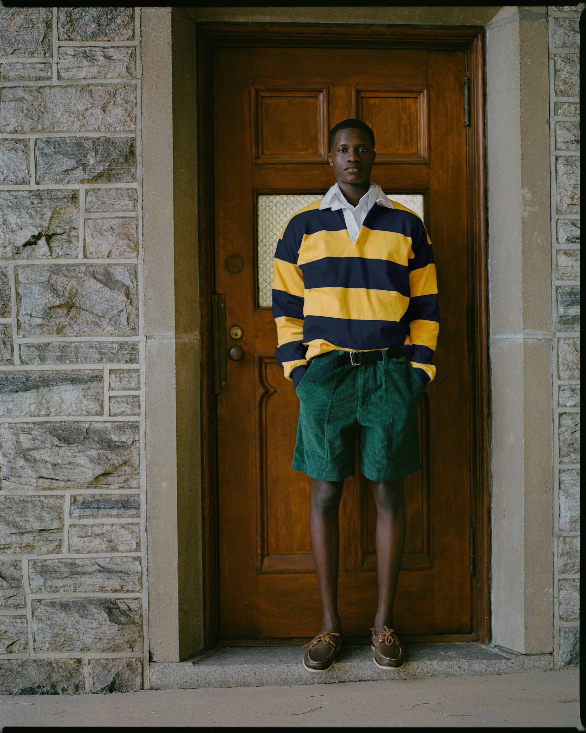 Green Corduroy Shorts - Trim Fit