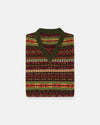 Made-in-Scotland Green Fair Isle Vest - Trim Fit