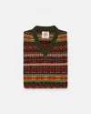 Made-in-Scotland Green Fair Isle Vest - Trim Fit