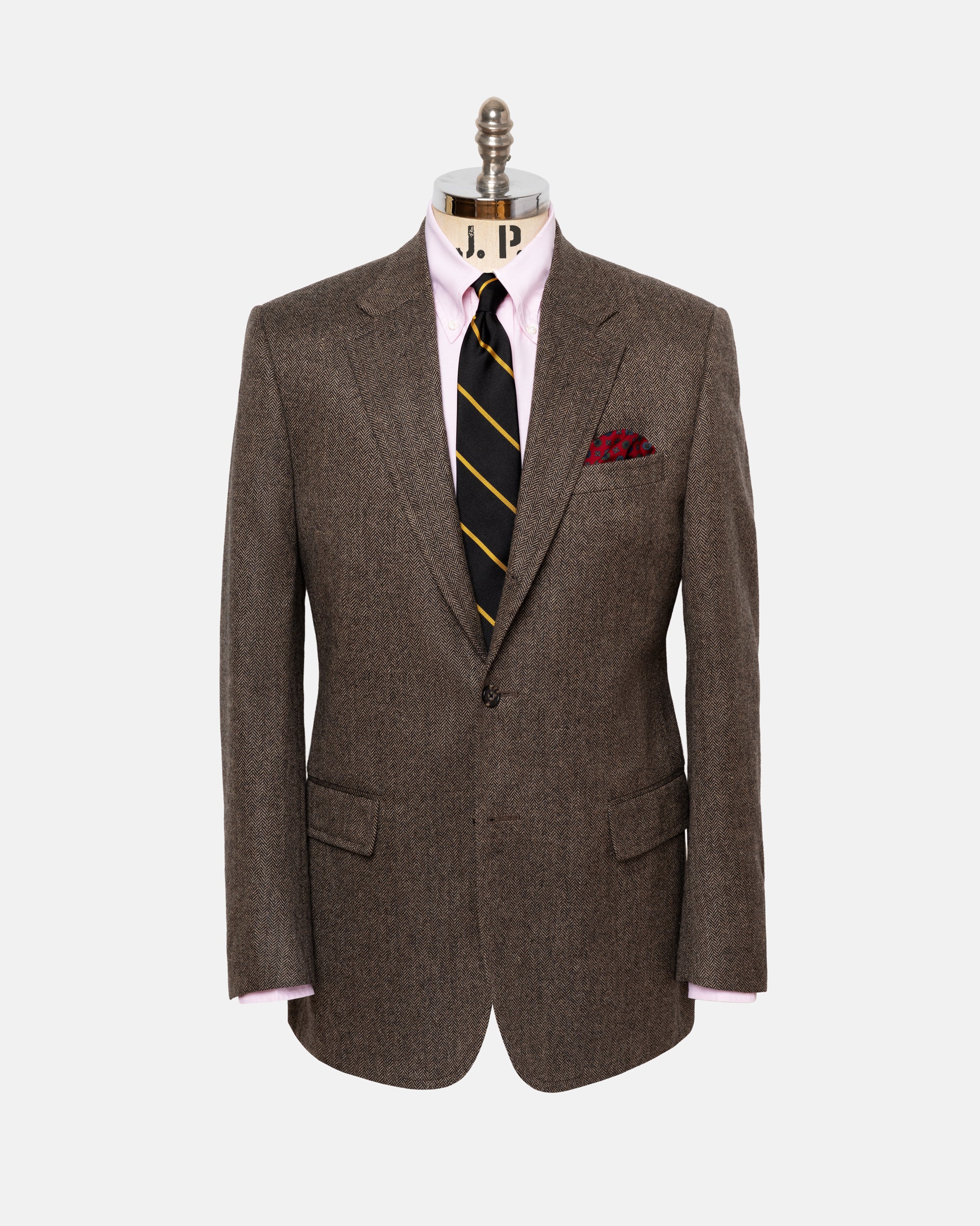 Made-in-Canada Tan Herringbone Pure Cashmere Sport Coat - Custom Make