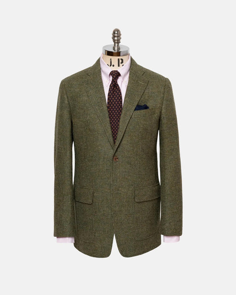 Olive Tic Weave Cheviot Tweed Sport Coat | J. PRESS