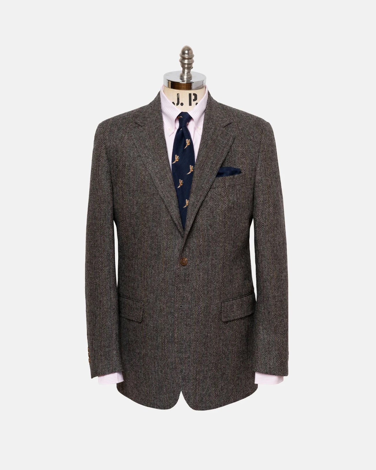 Made-in-Canada Brown Barleybone Stripe Irish Tweed Sport Coat
