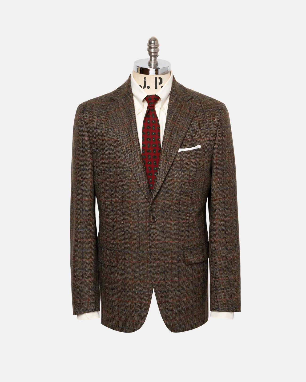 Made-in-Canada Olive Herringbone Wool/Cashmere Sport Coat