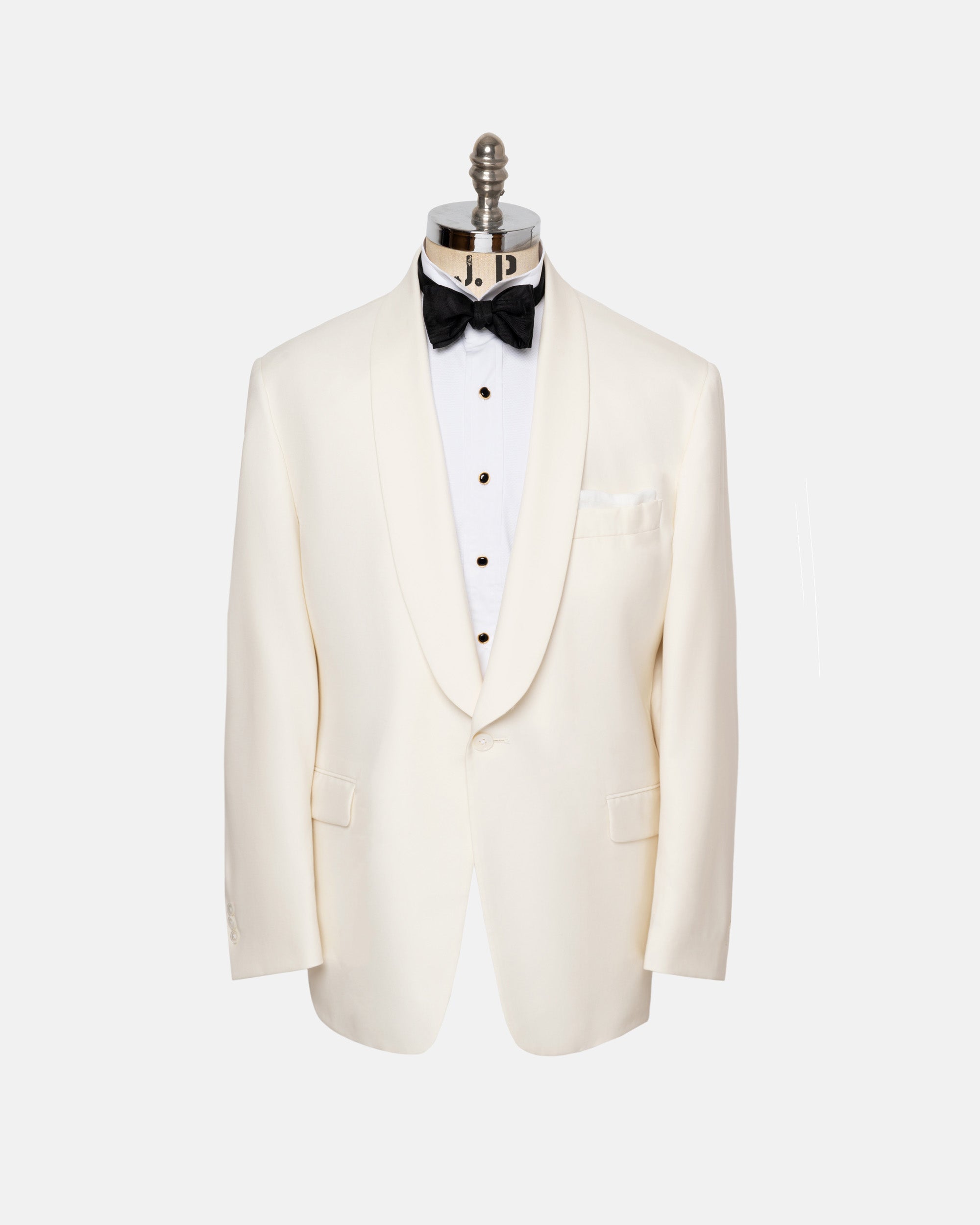 Made-in-USA Ivory Shawl Collar Dinner Jacket