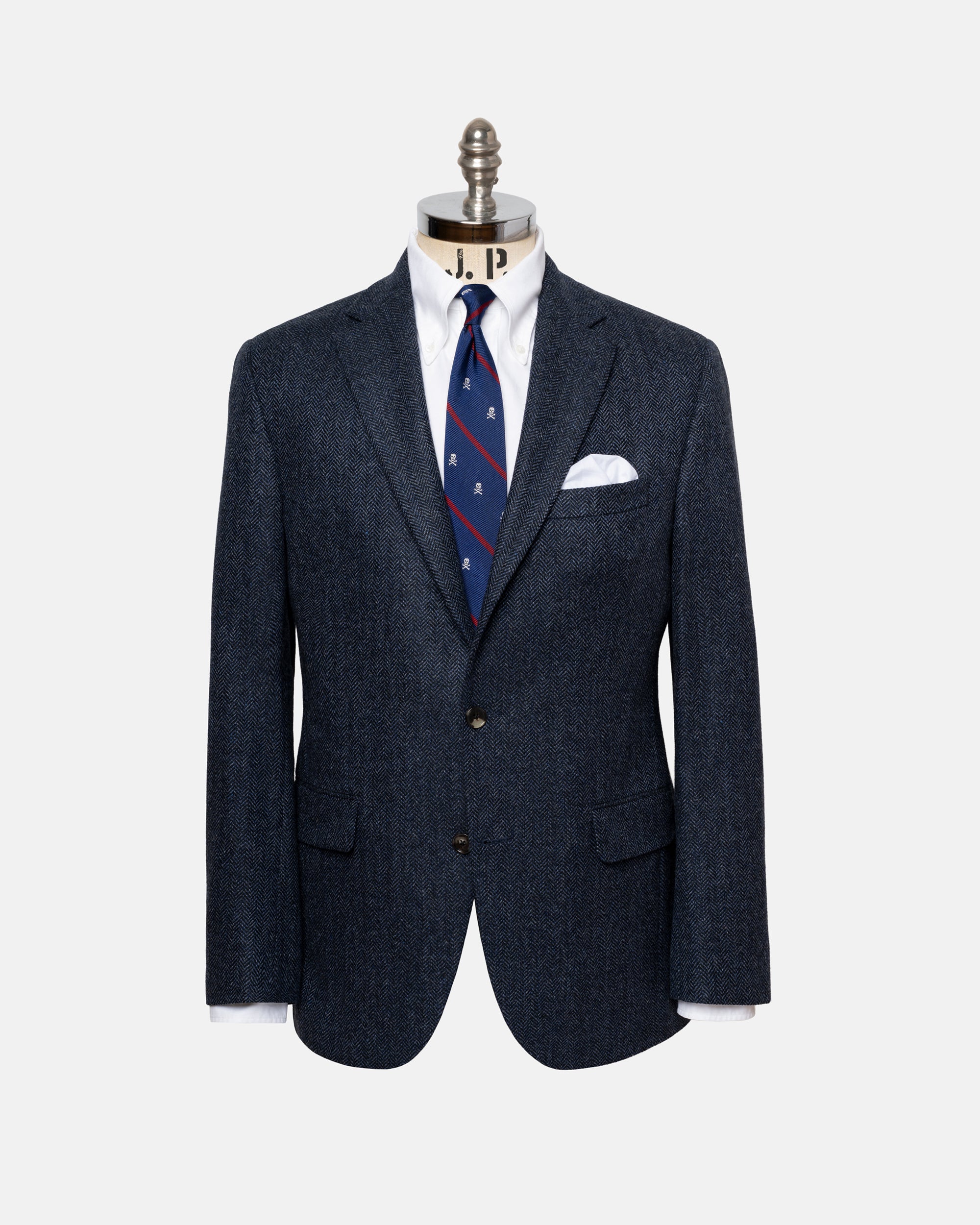 Made-in-Canada Blue Herringbone Wool/Cashmere Sport Coat