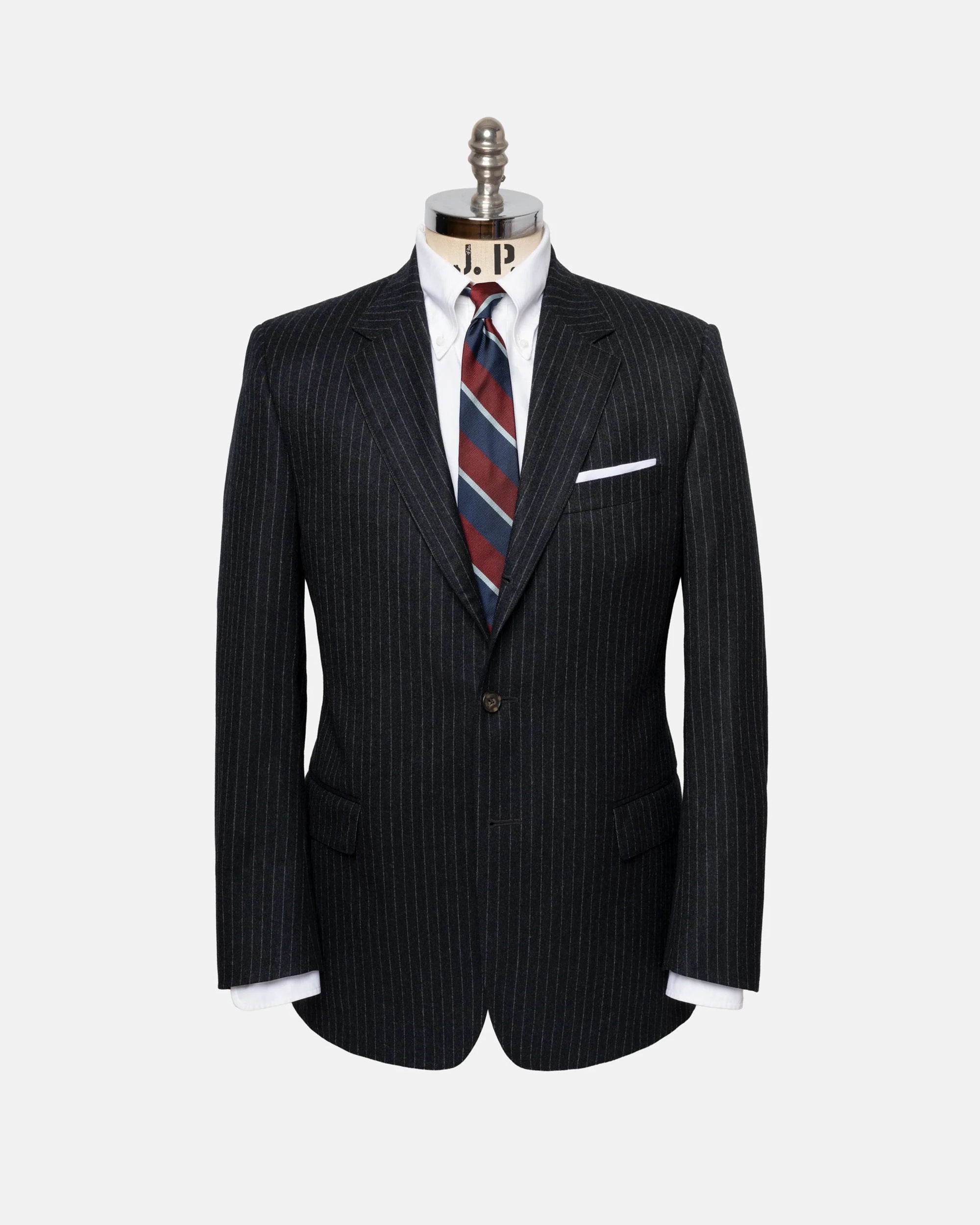 Charcoal Chalkstripe Flannel Suit | Men's Suits - Men's Dress Clothes