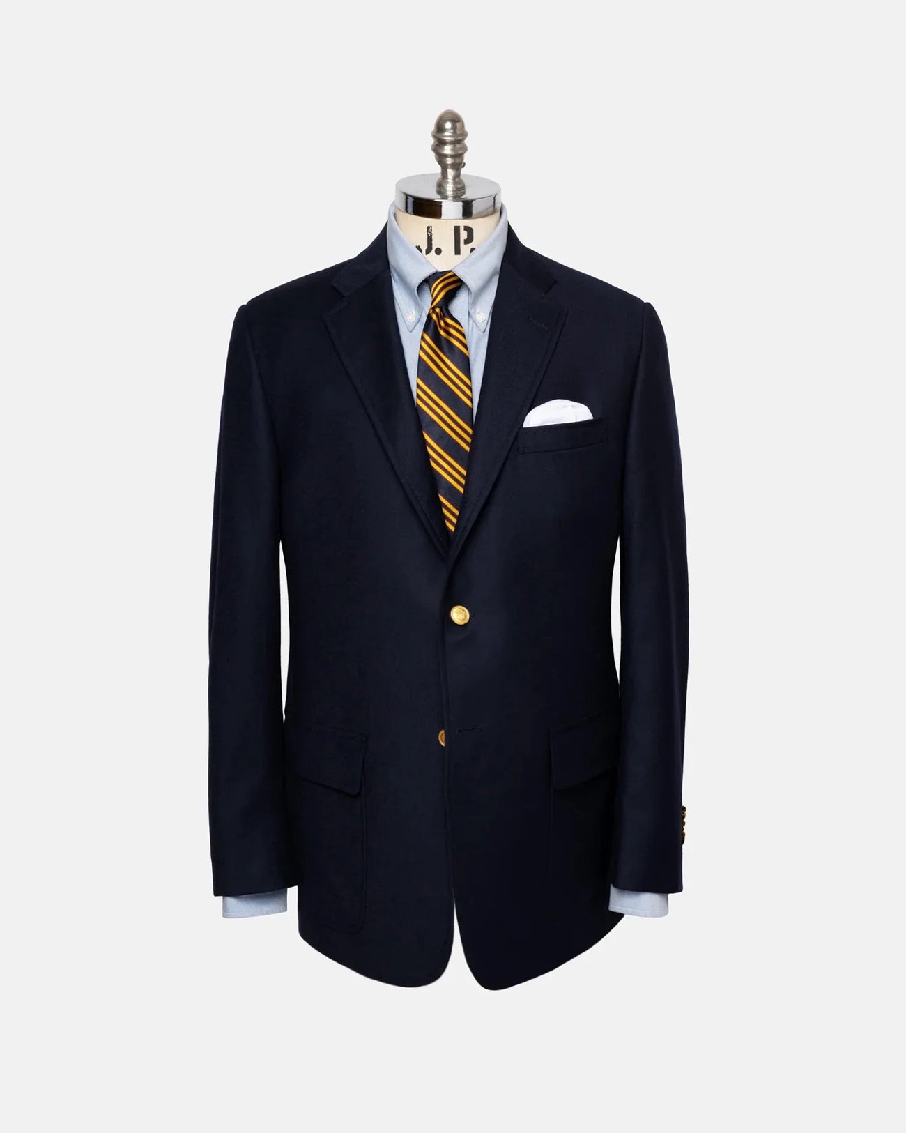 Made-in-USA Navy Wool Doeskin Blazer