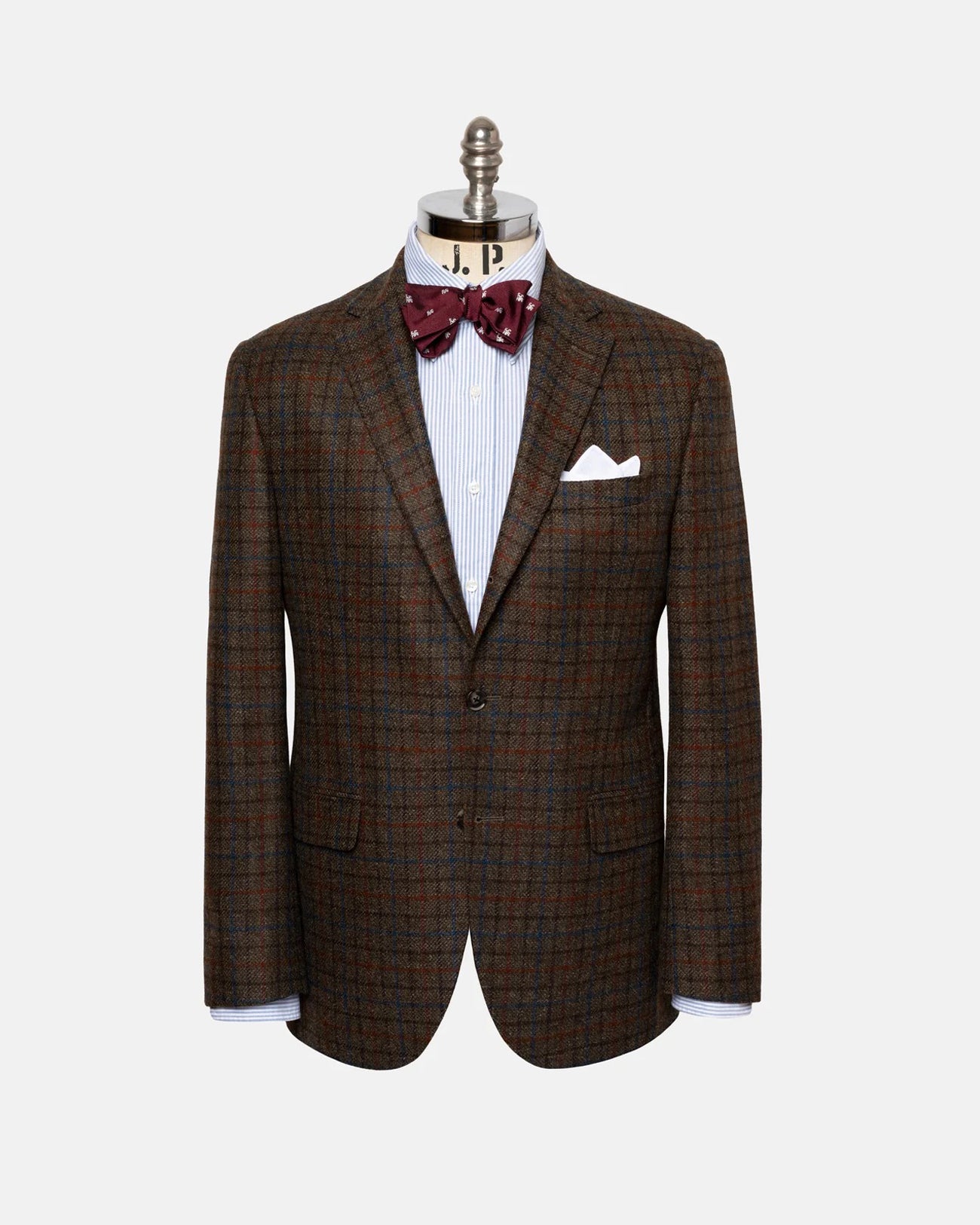 Made-in-Canada Olive Brown Tattersall Wool/Cashmere Sport Coat