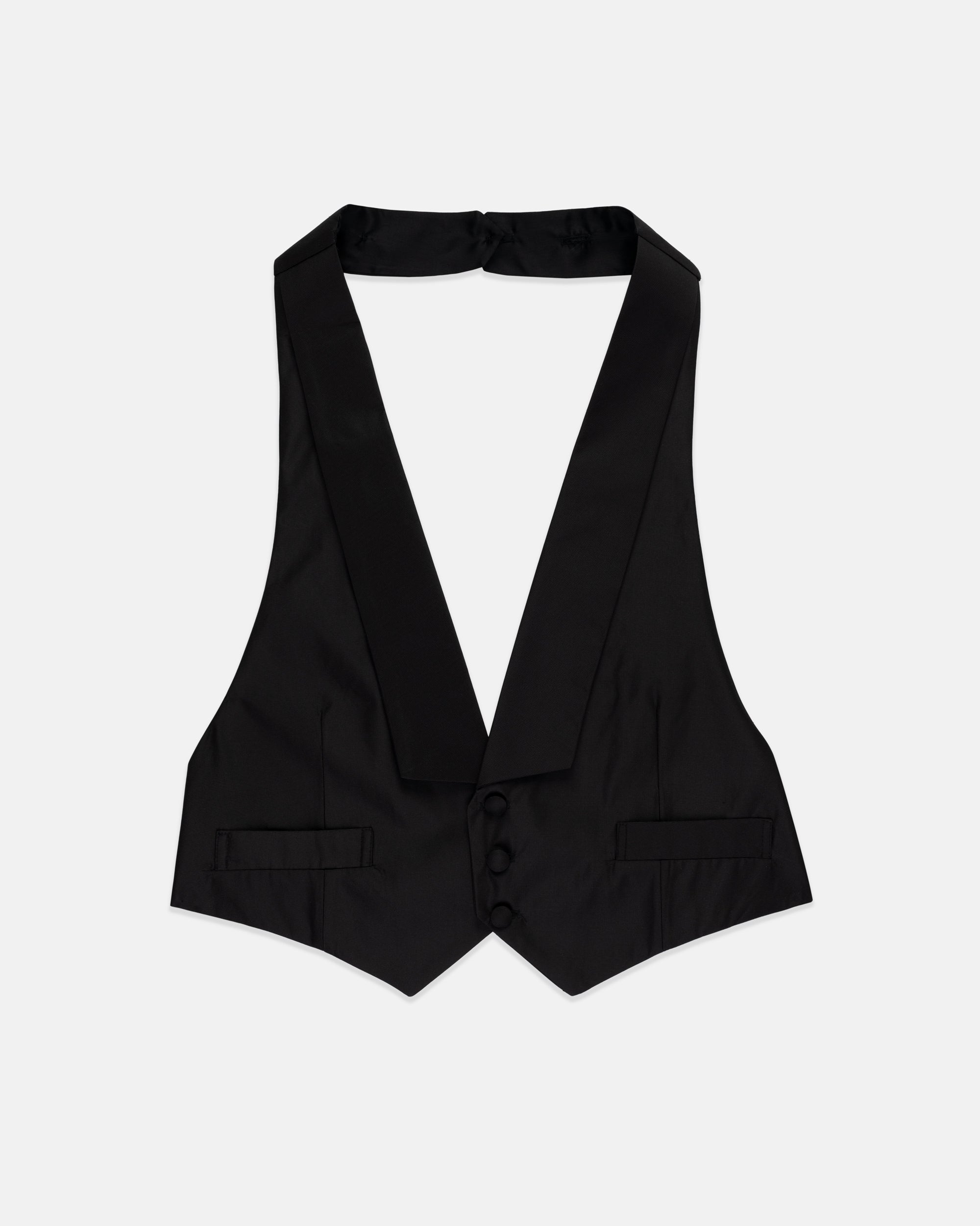 Made-in-USA Black Grosgrain Formal Vest