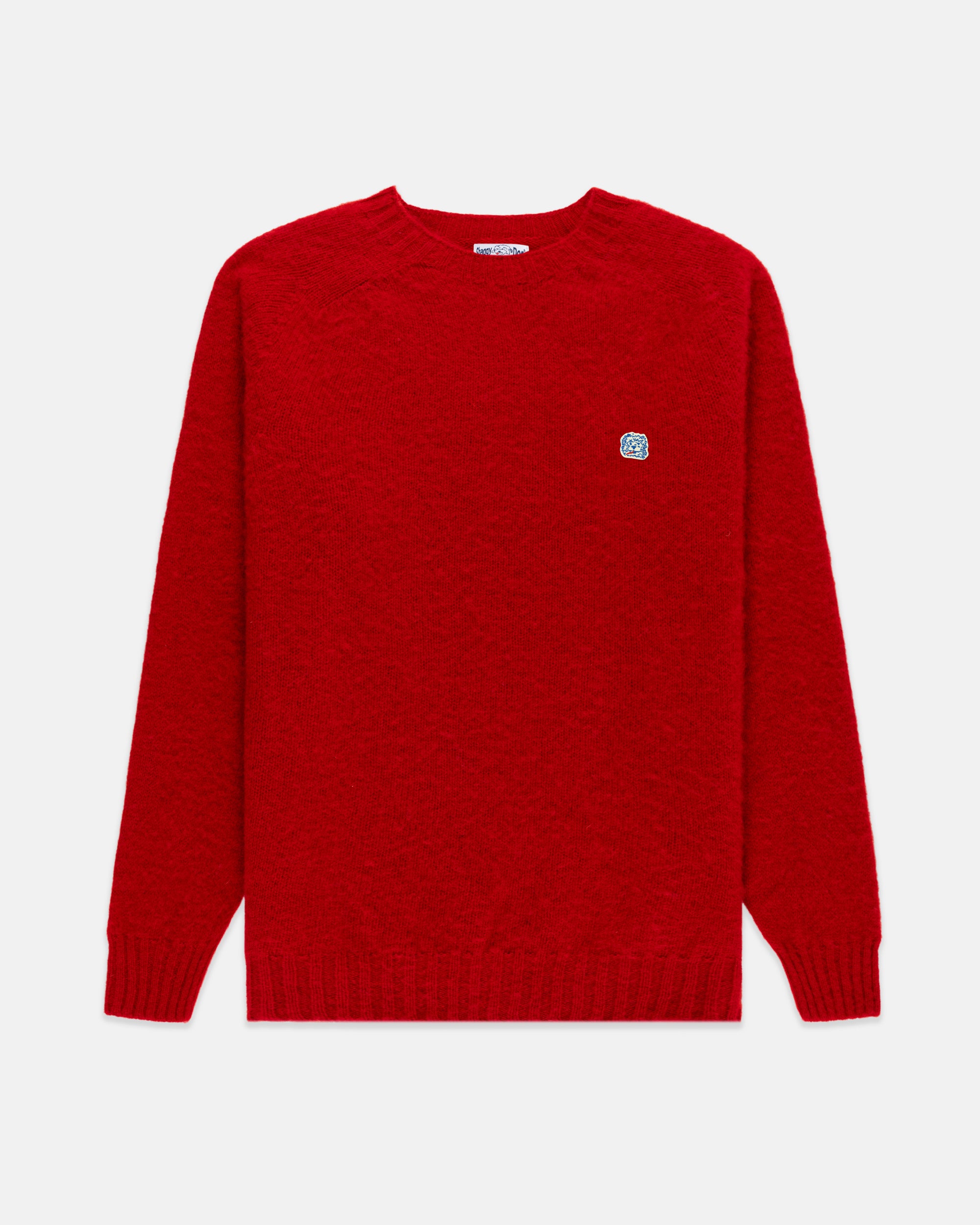 Made-in-Scotland Red Shaggy Dog Icon Sweater - Trim Fit
