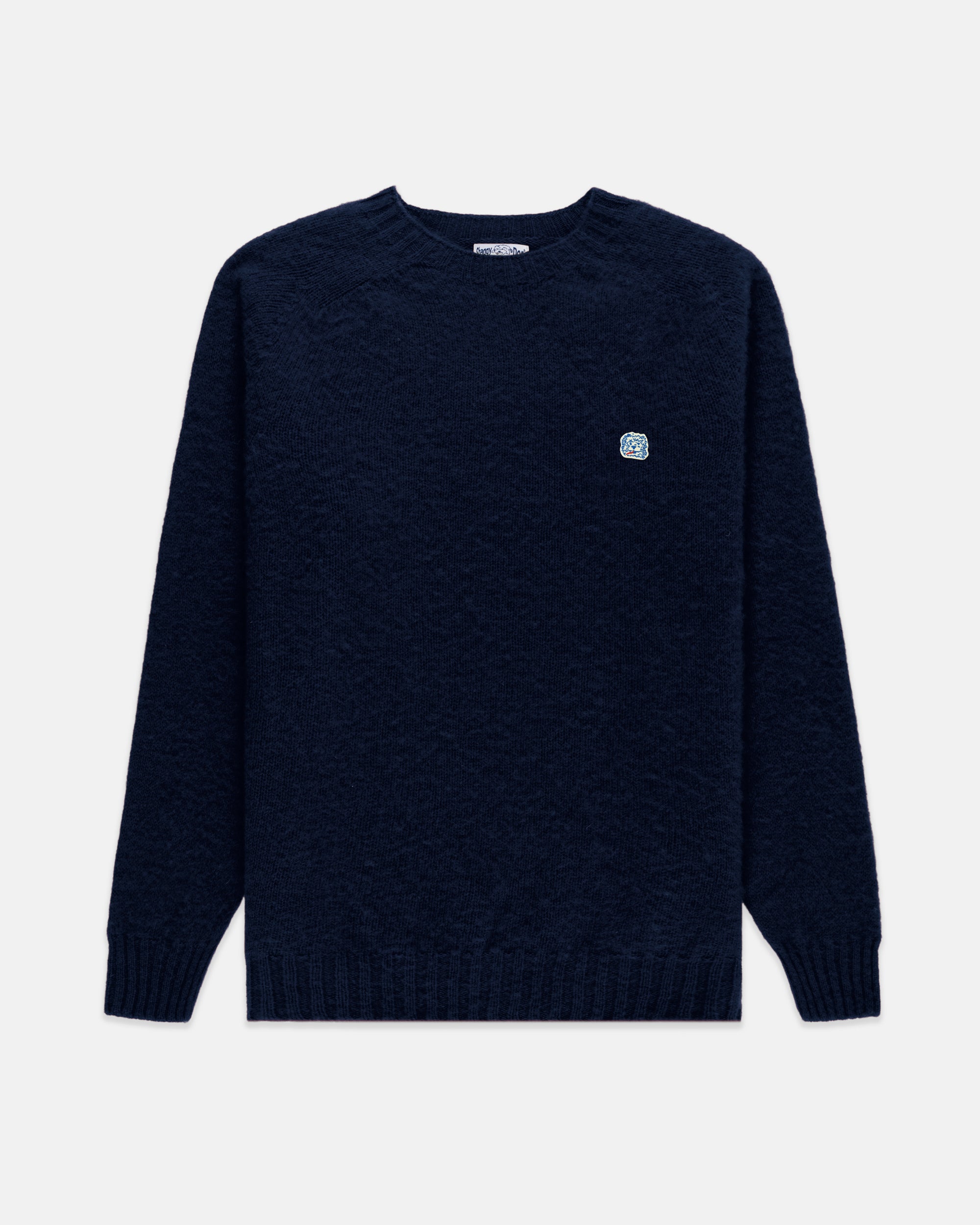 Made-in-Scotland Navy Shaggy Dog Icon Sweater - Trim Fit