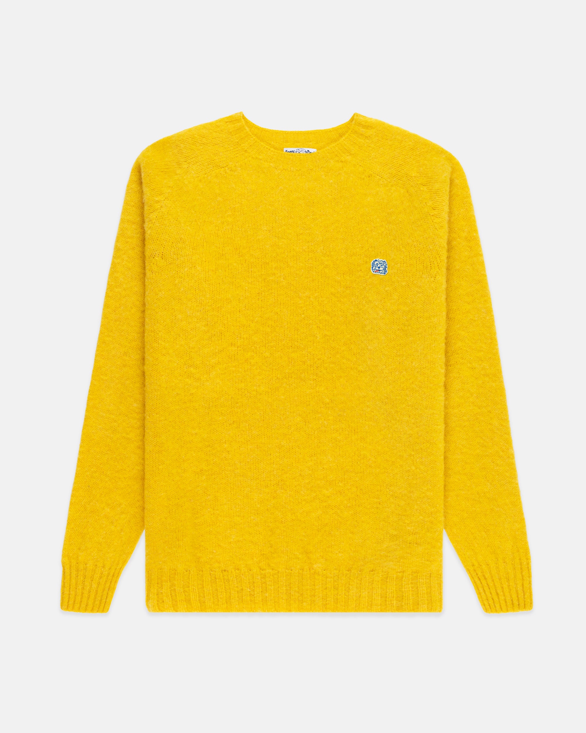 Made-in-Scotland Yellow Shaggy Dog Icon Sweater  - Trim Fit