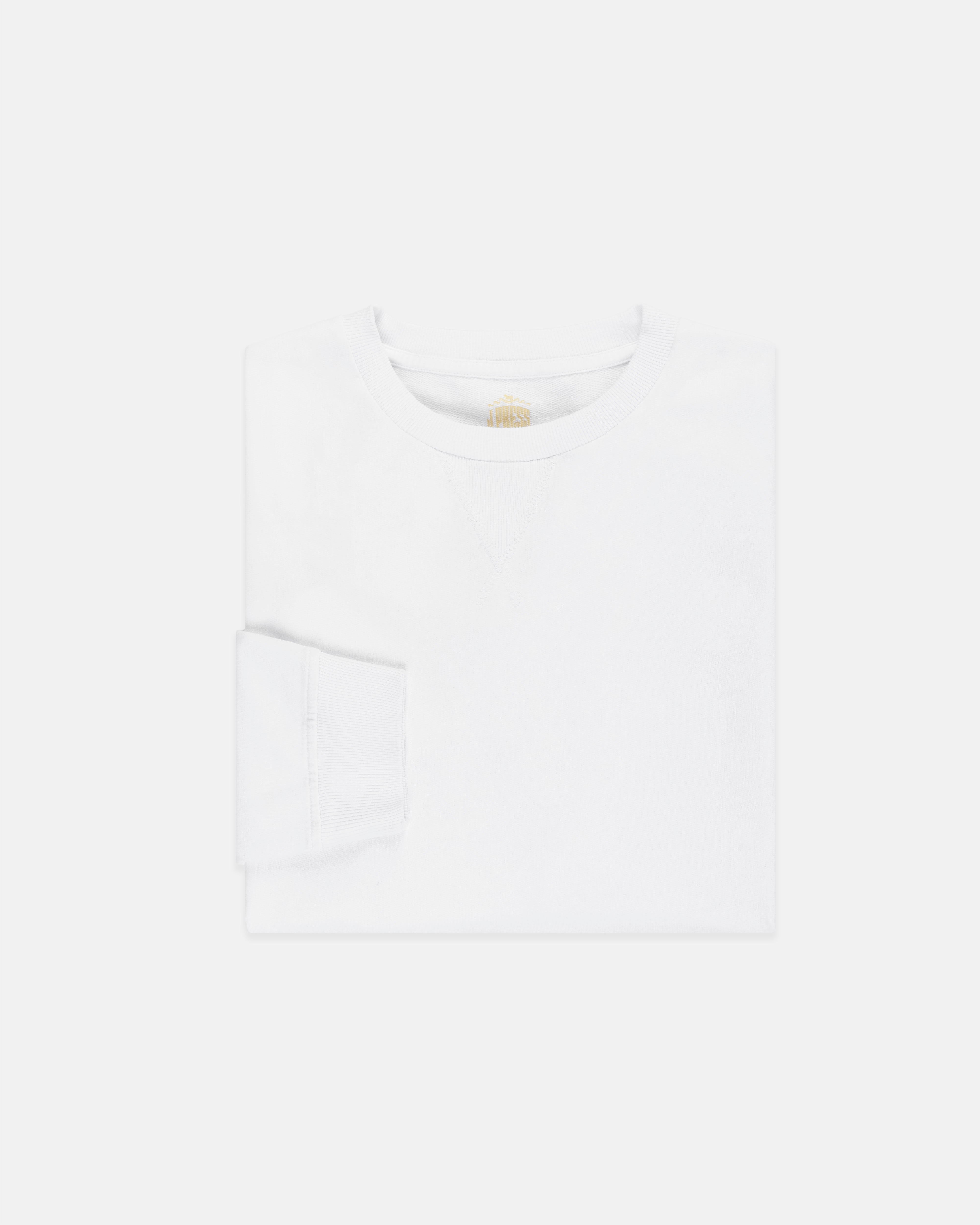 White Cotton Crewneck Sweatshirt