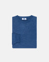 Blue Alpaca/Silk Crewneck Sweater - Classic Fit
