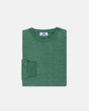 Green Alpaca/Silk Crewneck Sweater - Classic Fit