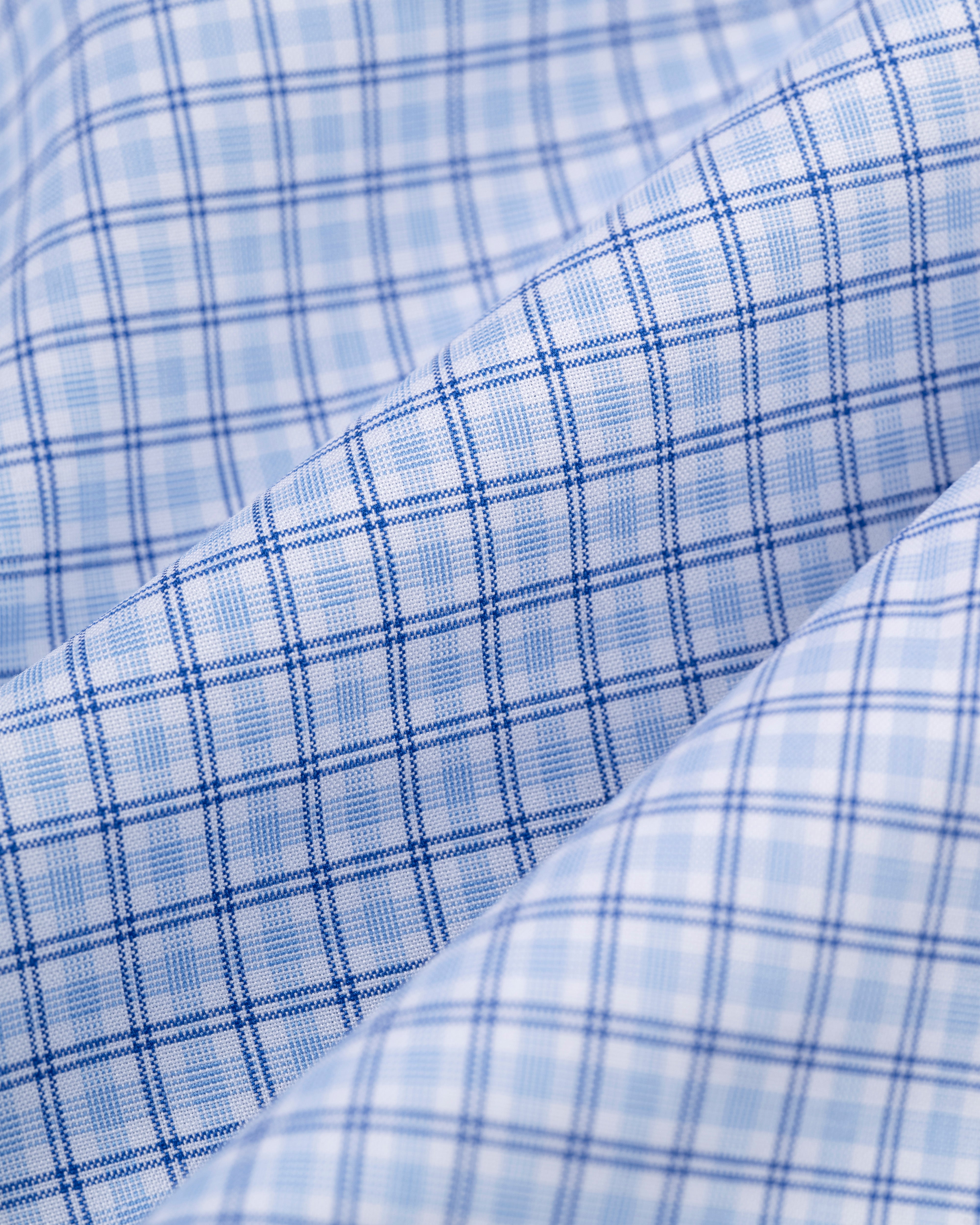 Made-in-USA Thomas Mason Navy & Light Blue Check Button Down Shirt