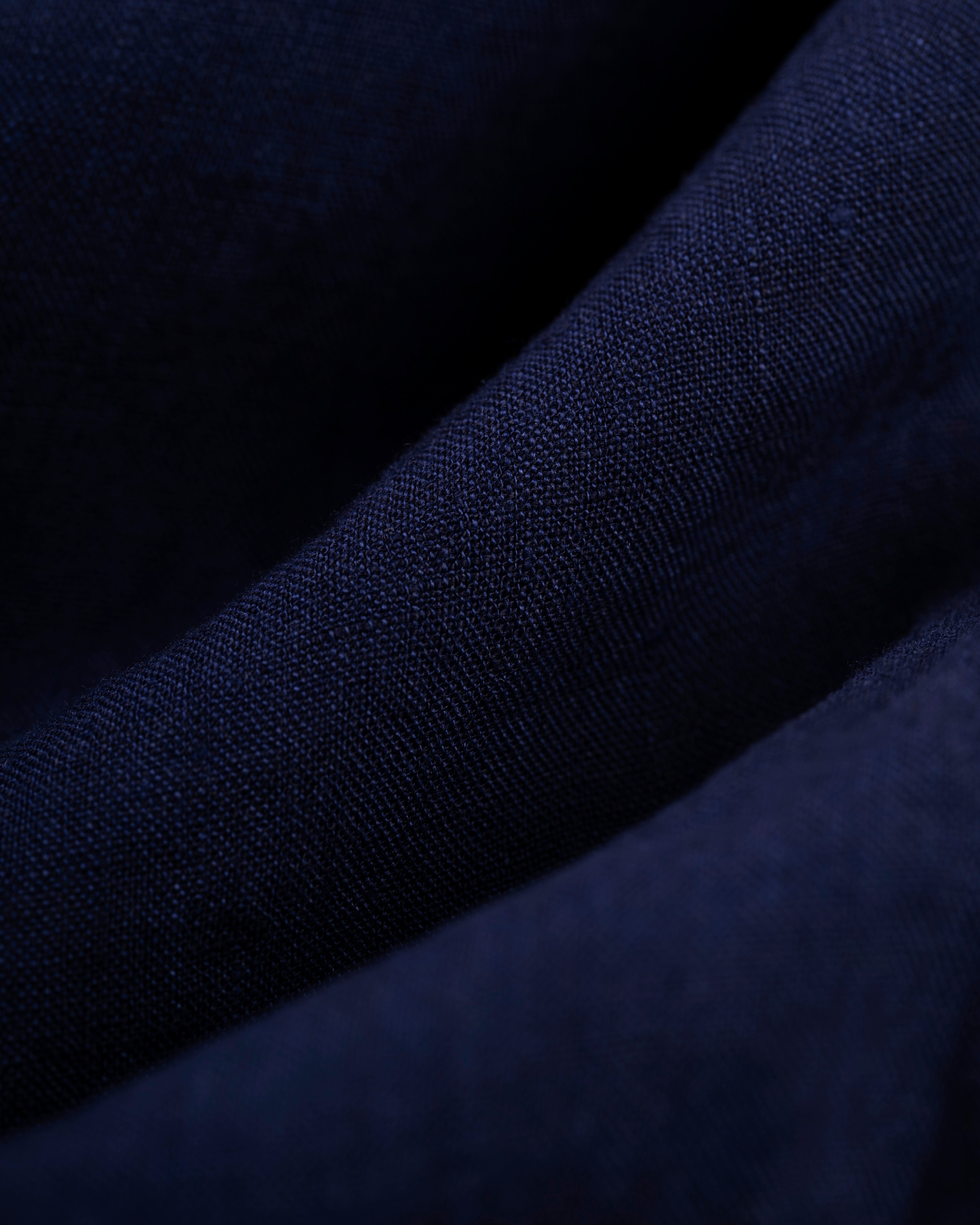 Solid Navy Linen Sport Shirt - Classic Fit