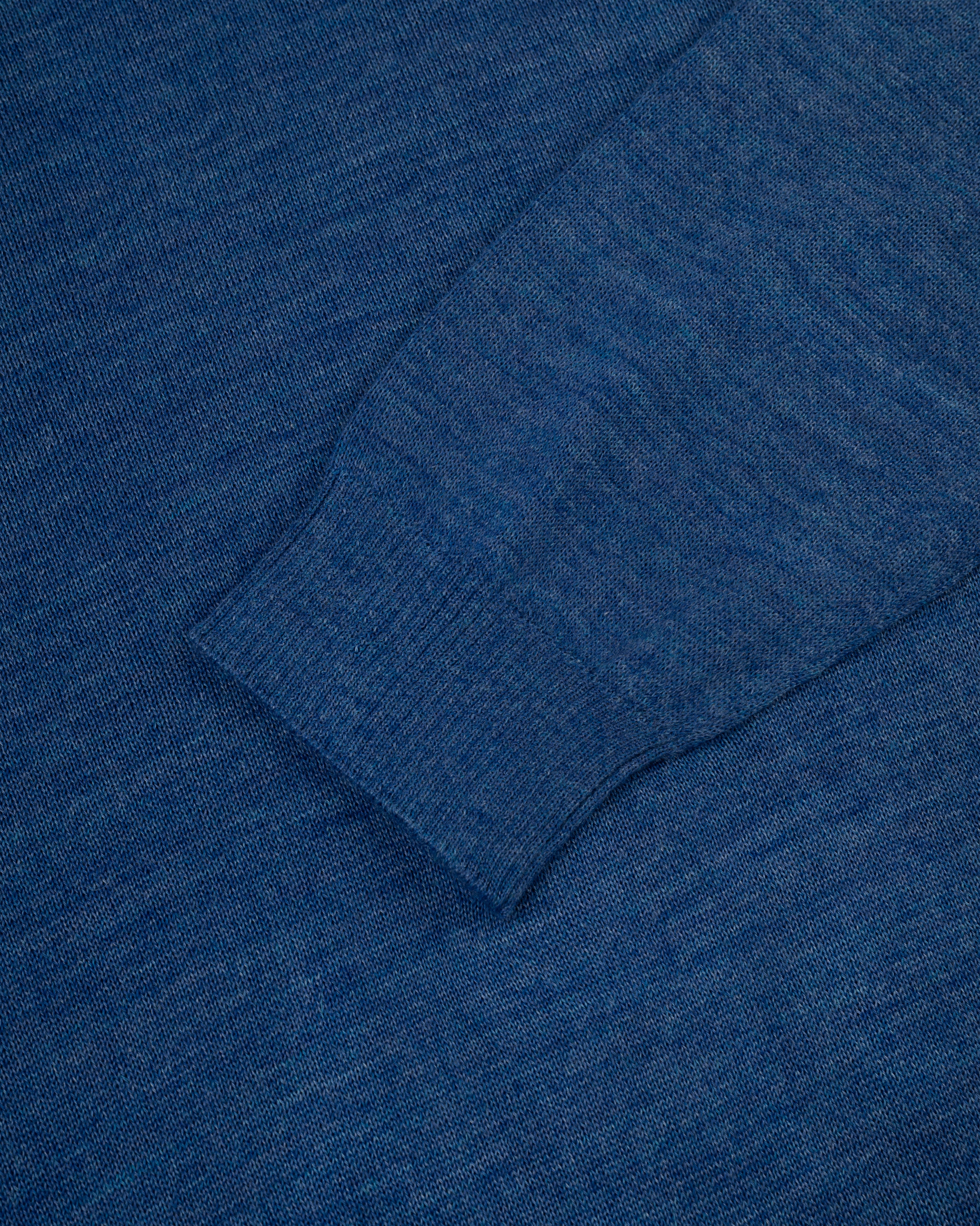 Blue Alpaca/Silk Crewneck Sweater - Classic Fit