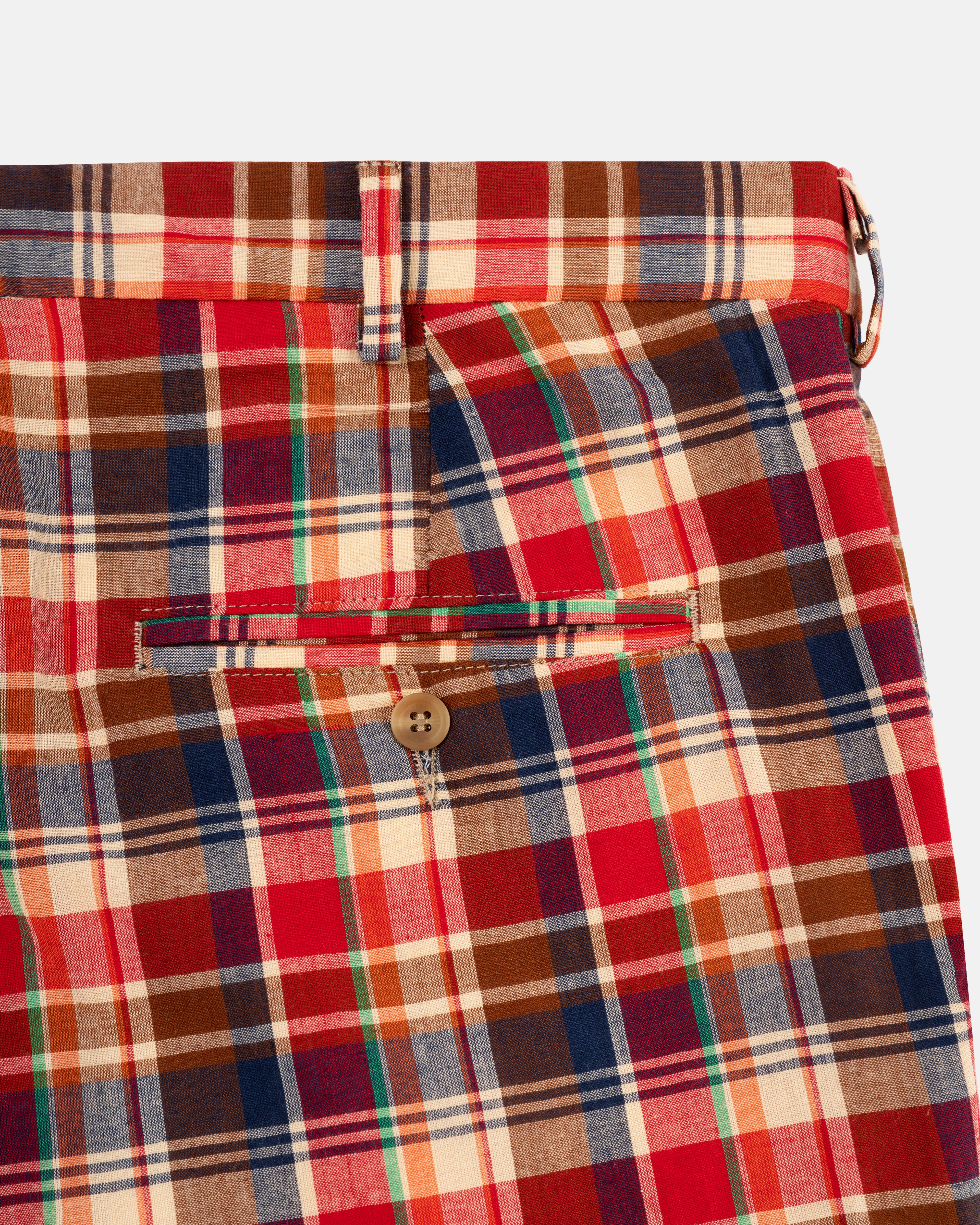 Made-in-USA Brown & Red Authentic Madras Trouser | J. PRESS