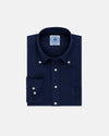 Solid Navy Linen Sport Shirt - Classic Fit
