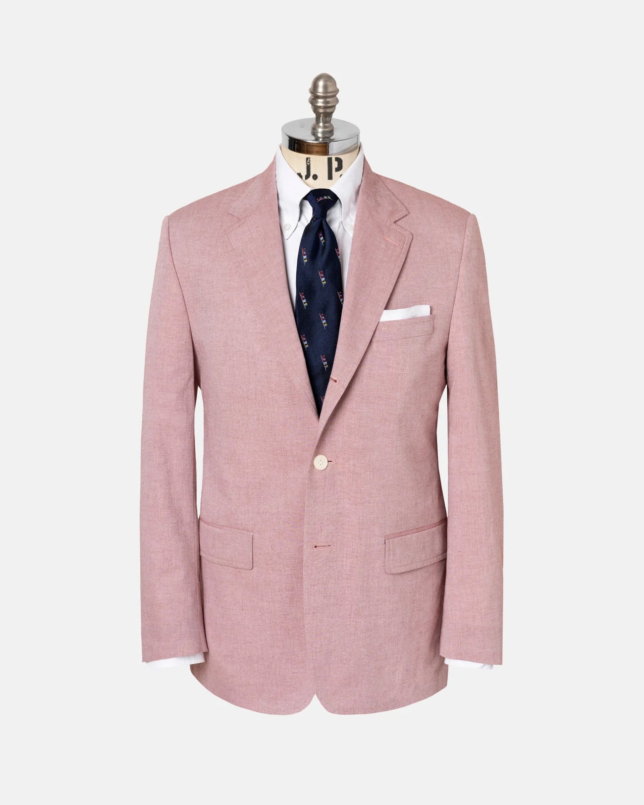 Made-in-Canada Solid Red Cotton Chambray Sport Coat